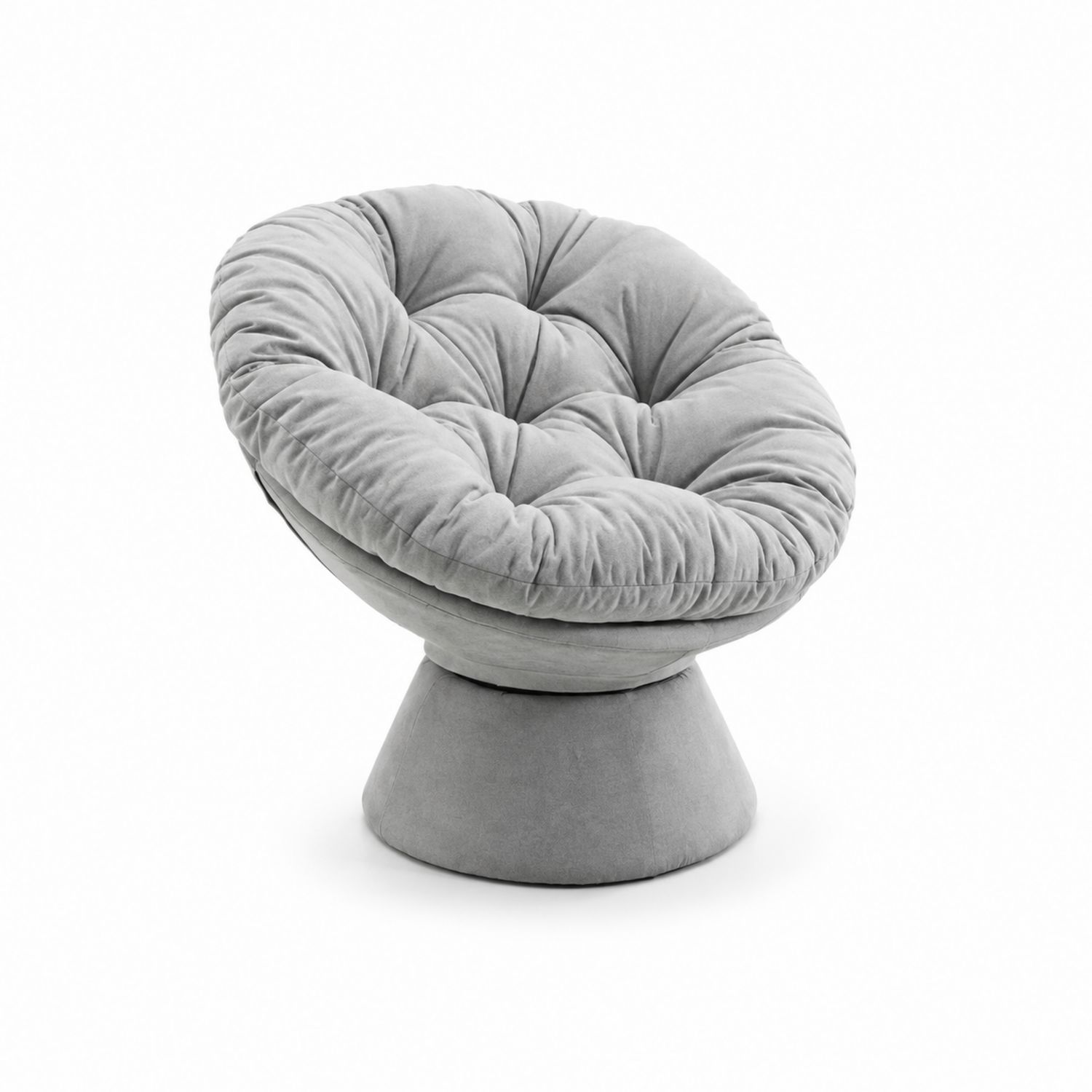 Poltrona girevole in velluto grigio