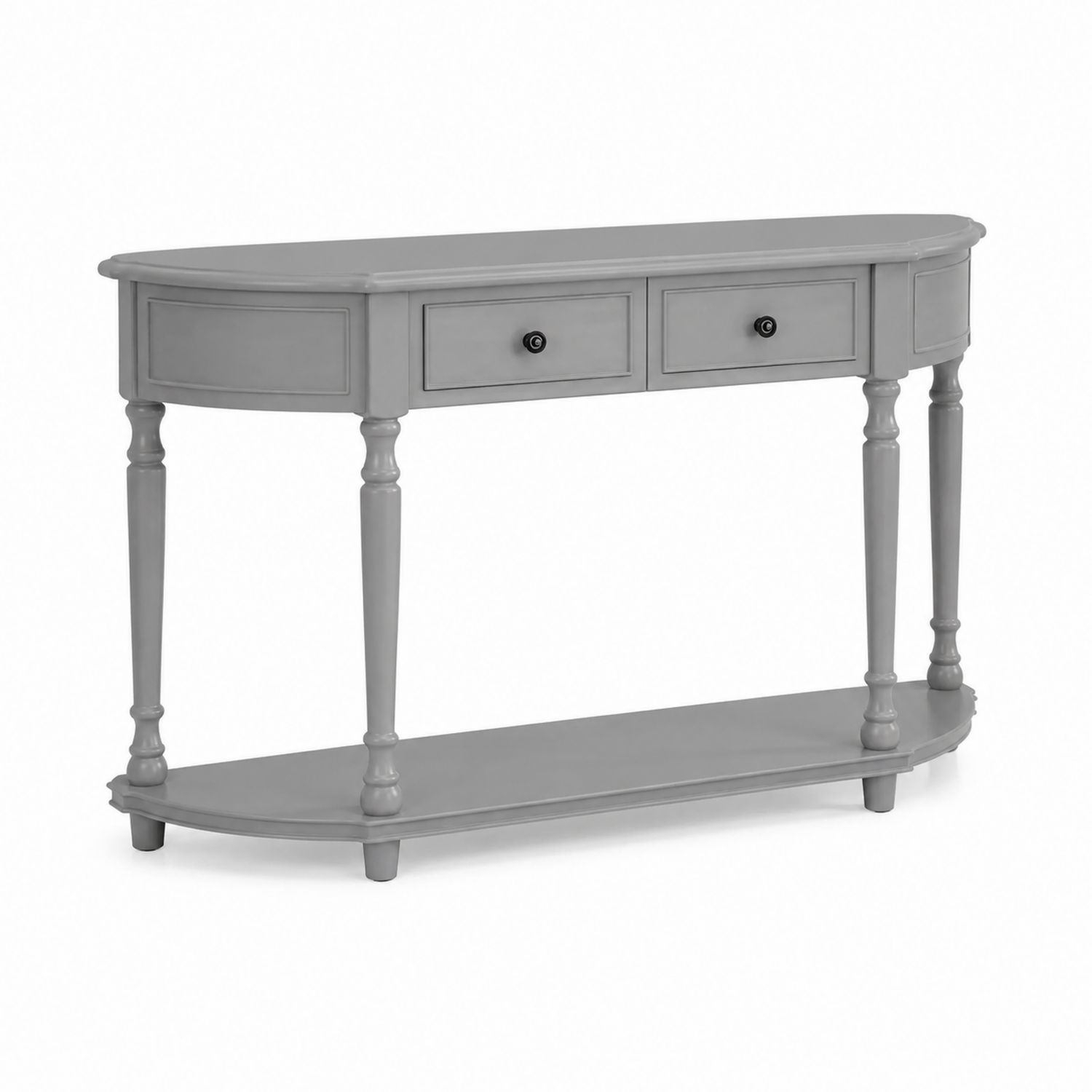 Consolle in legno con 2 cassetti Grigio 120x30x80 cm