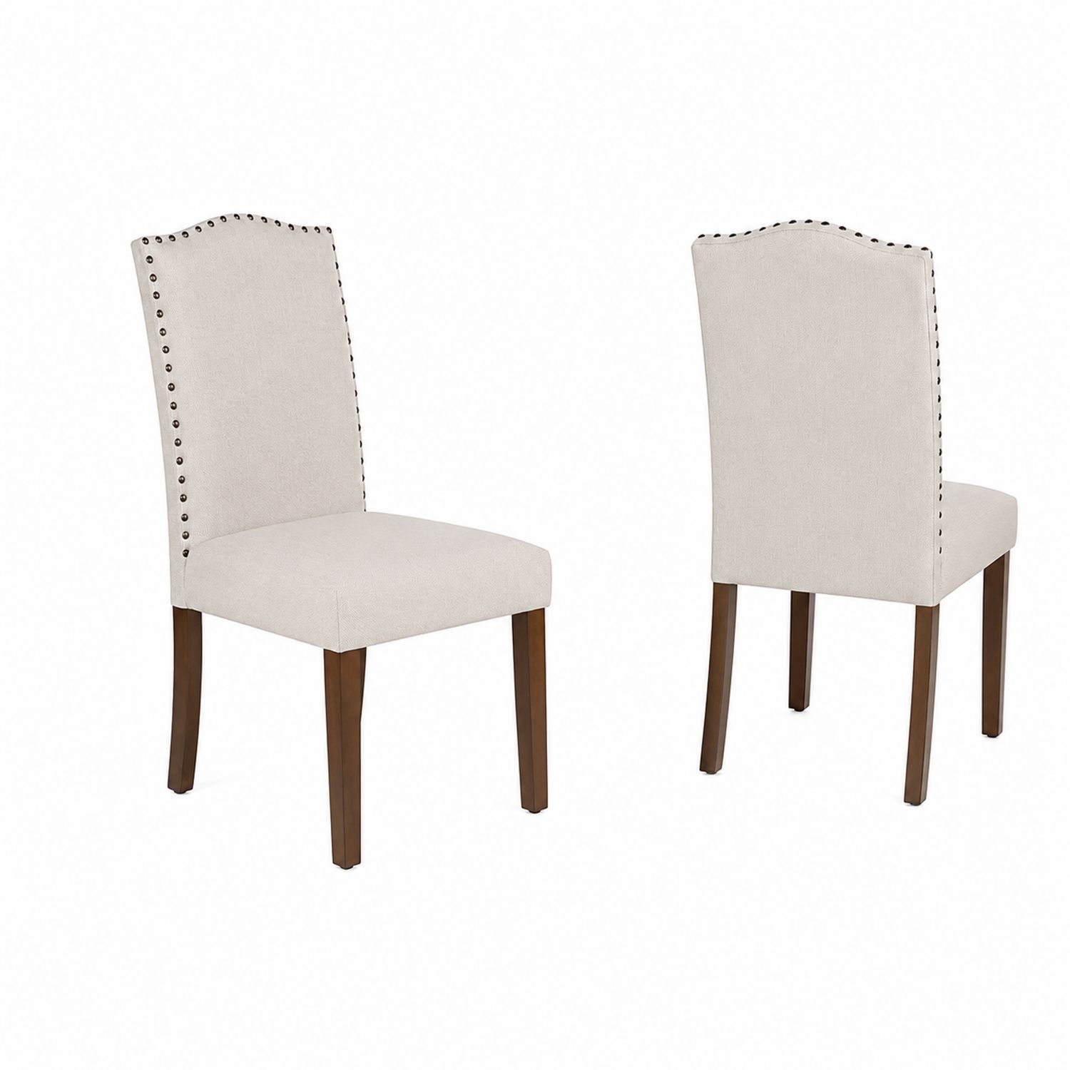 Set di 2 sedie da pranzo in tessuto con gambe in legno