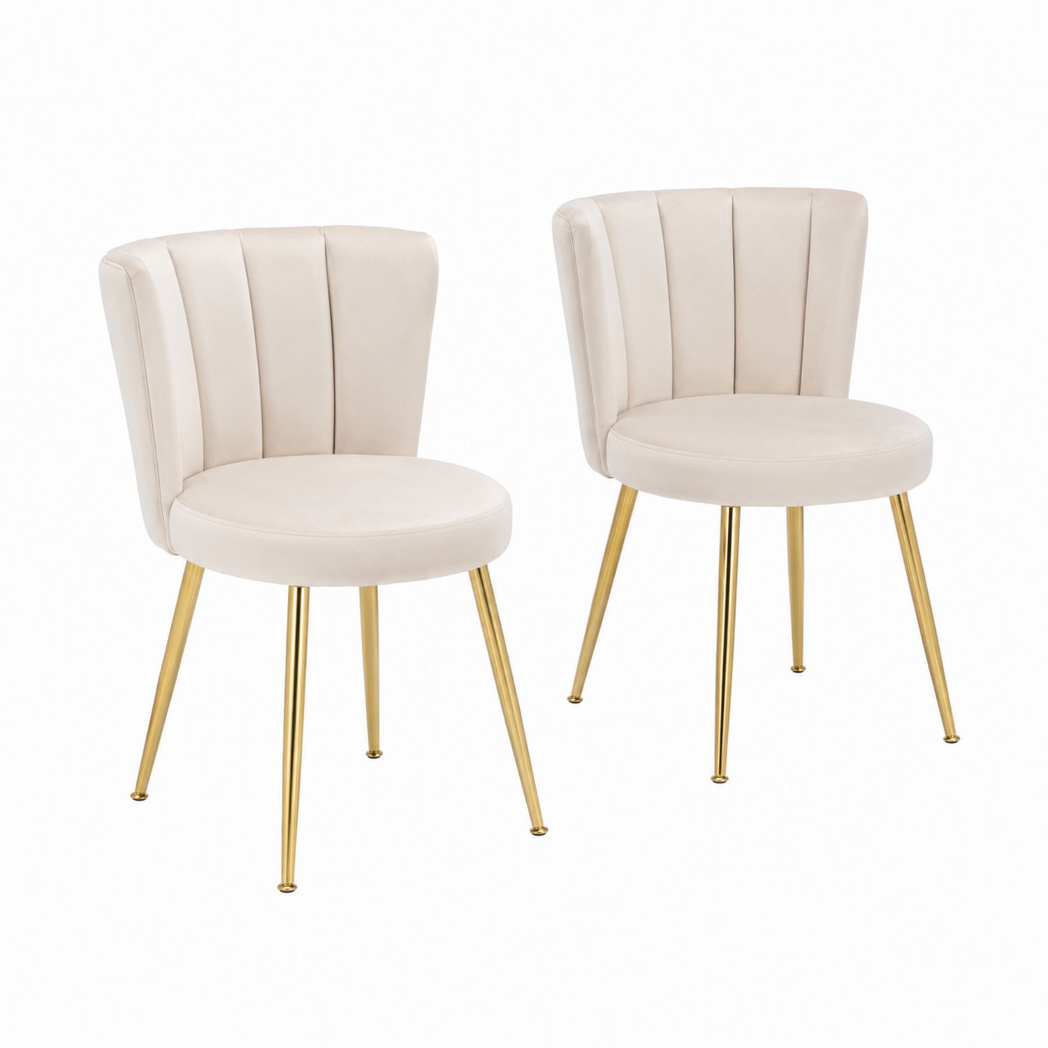 Set di 2 sedie in velluto con gambe in metallo dorato