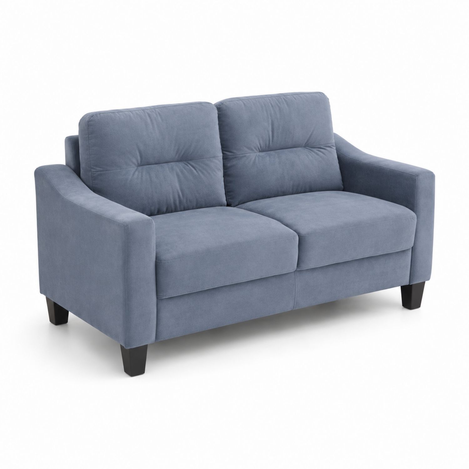 Divano 2 posti in tessuto blu 150x85x80 cm