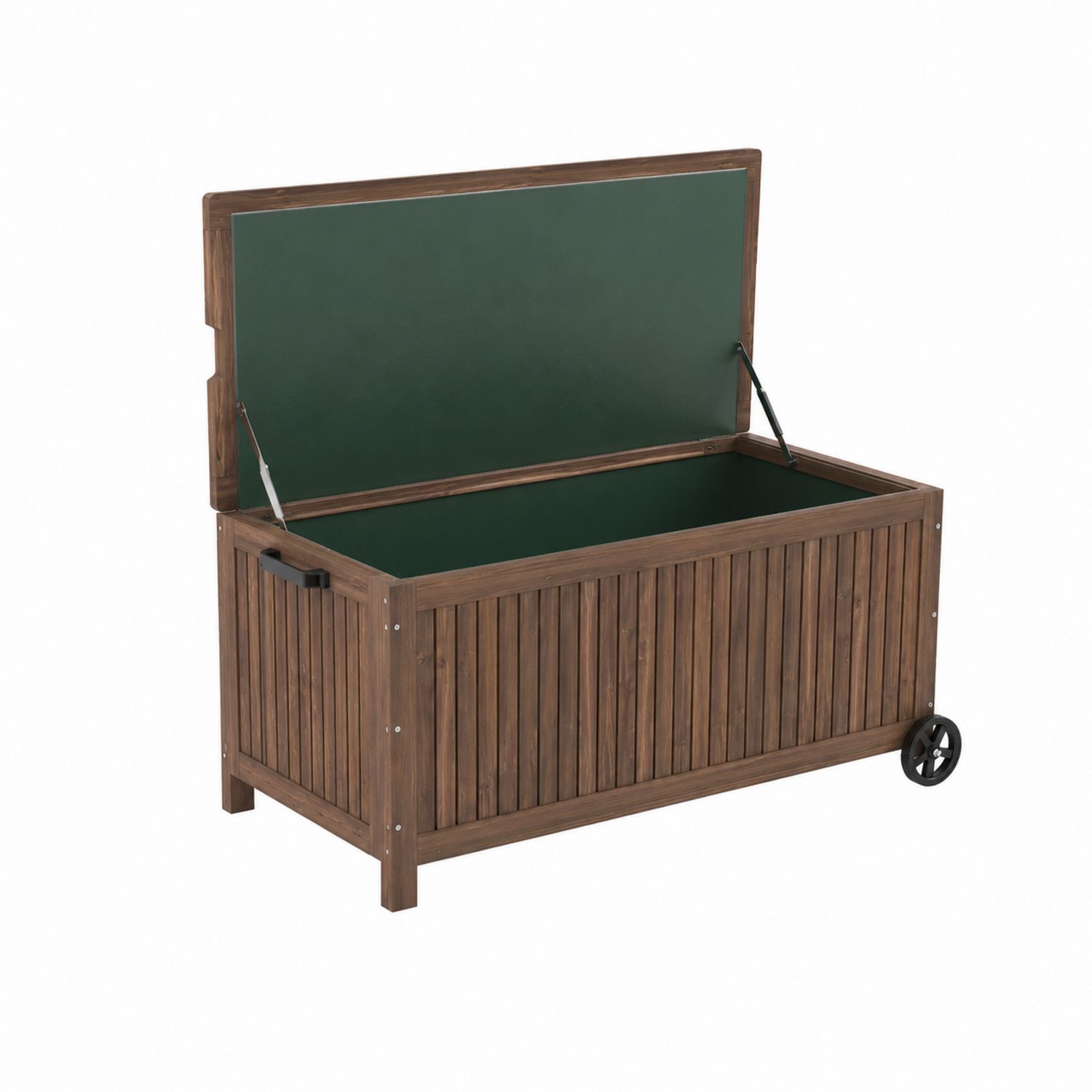 Contenitore in legno con ruote, vernice resistente all'acqua, 120x60x70 cm