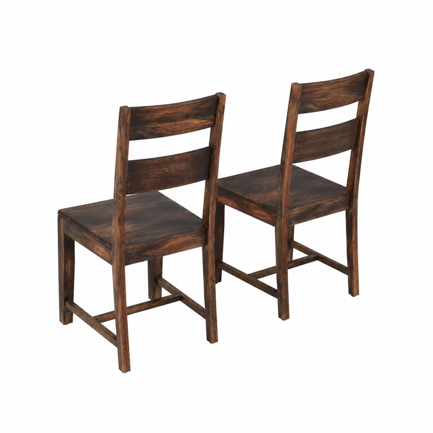 Set di 2 Sedie da Pranzo in Legno di Acacia