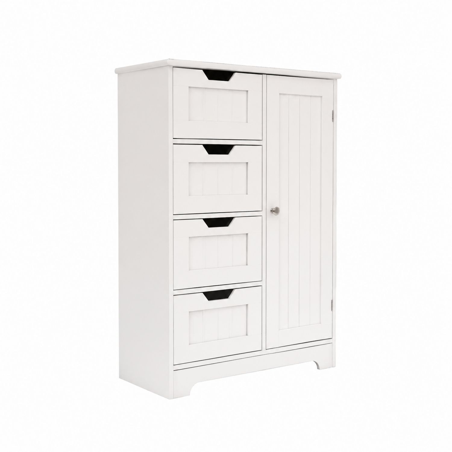 Credenza in MDF con 4 Cassetti e 1 Anta Bianco