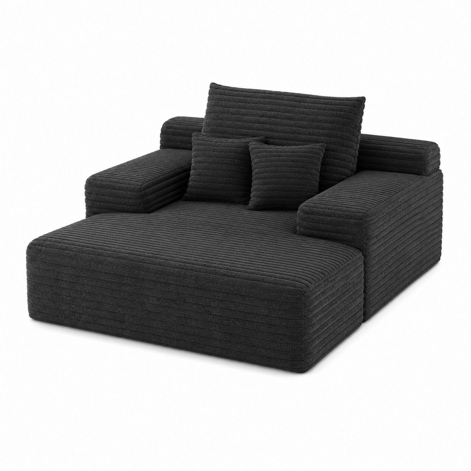 Divano in velluto a coste con cuscini 150x120x85 cm