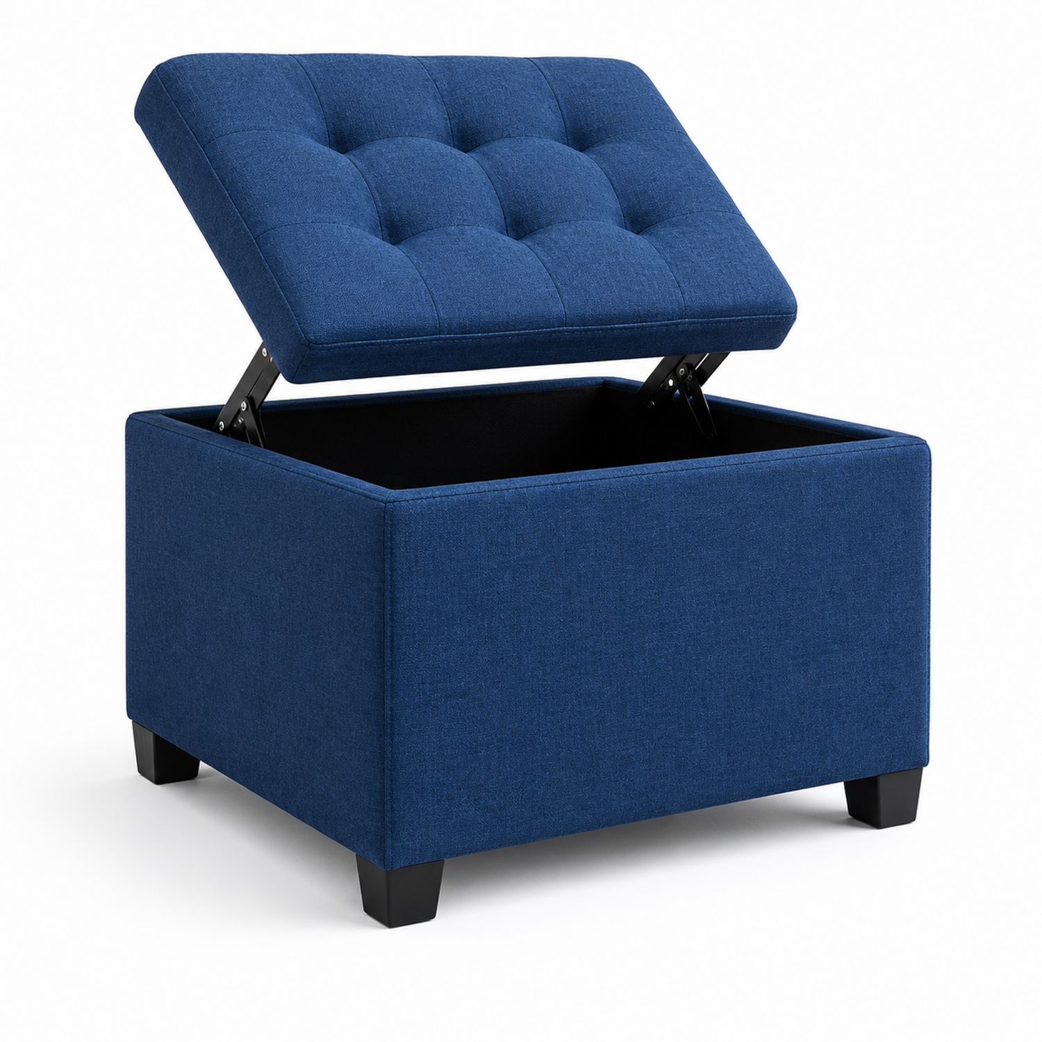 Pouf Contenitore in Tessuto Blu 76x38x38 cm
