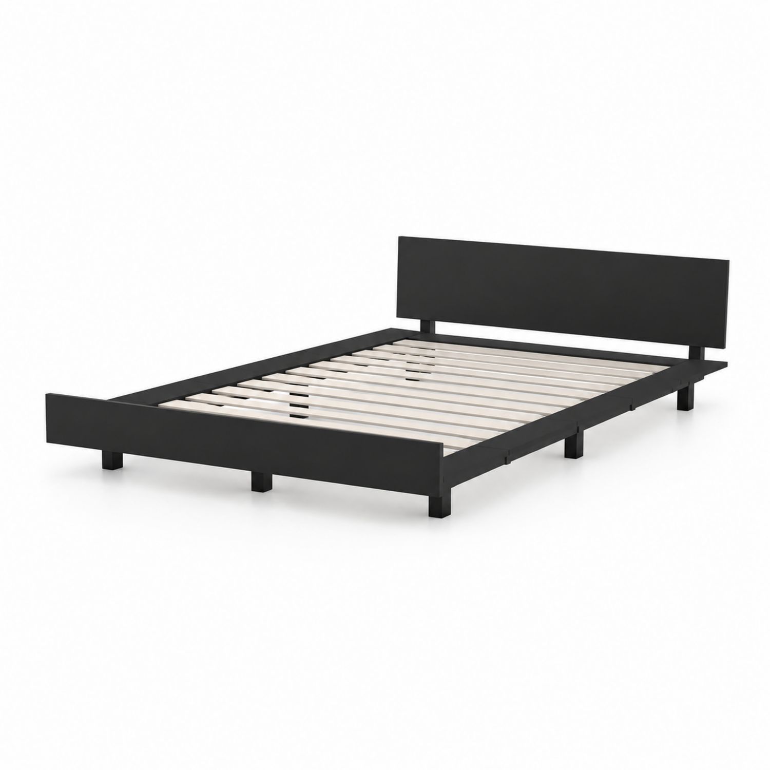 Letto singolo in legno nero 200x90 cm