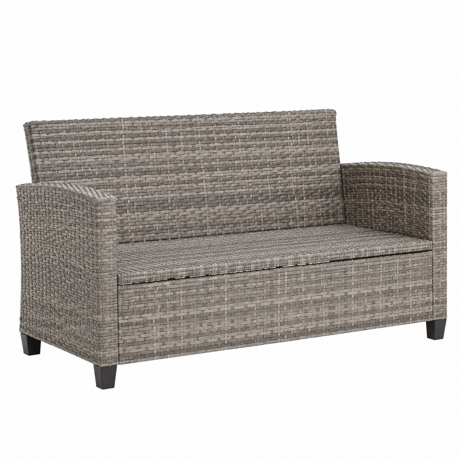 Divano da esterno in rattan sintetico Grigio-Plypractical