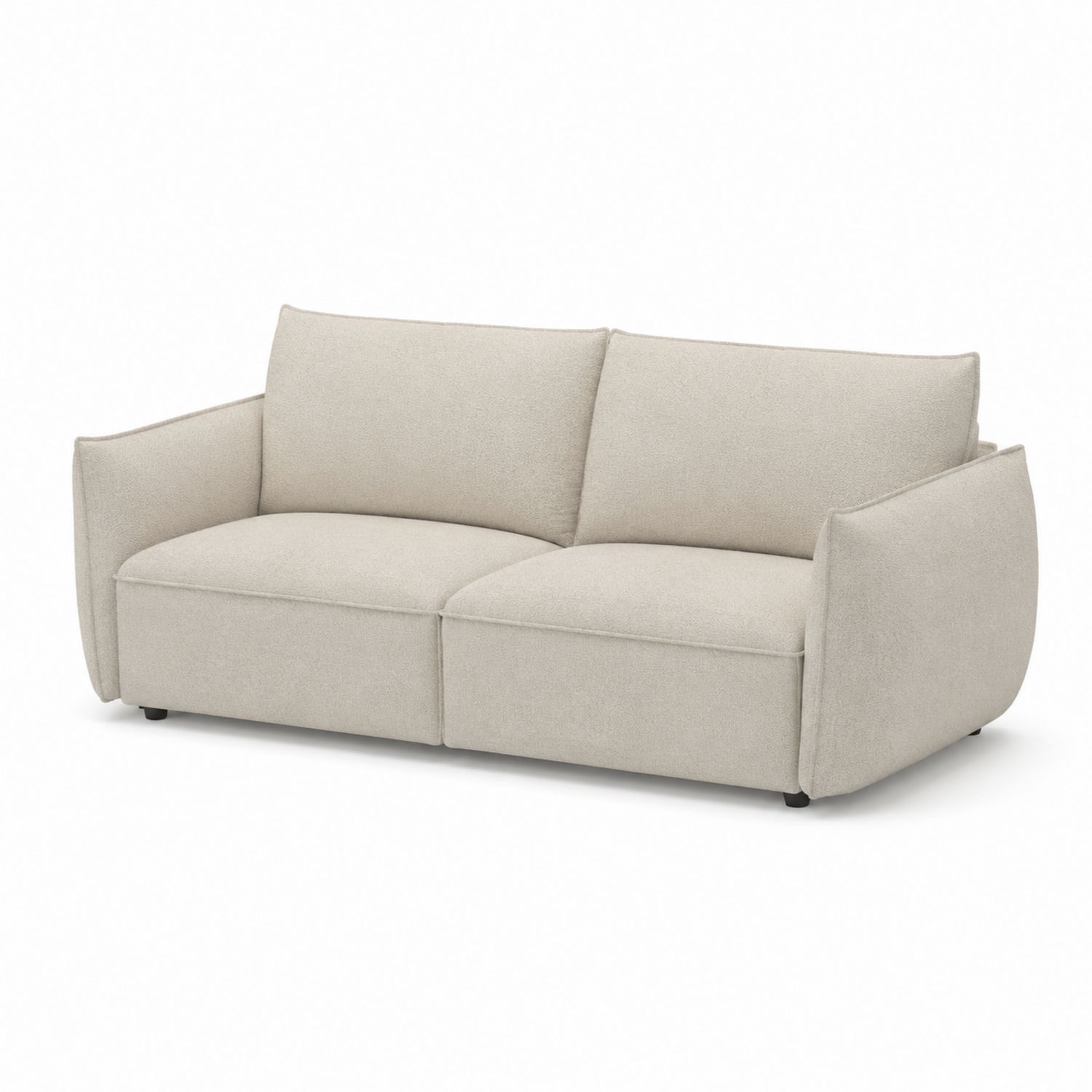 Divano tre posti in tessuto poliestere beige-Plypractical