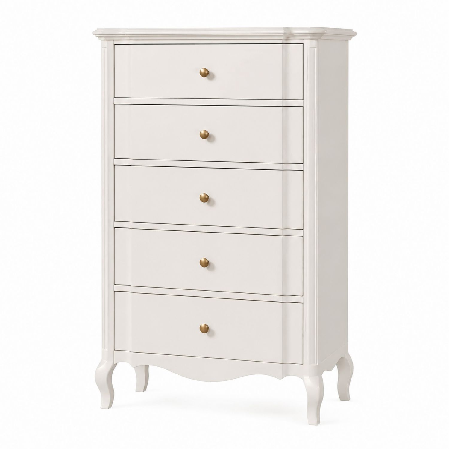 Cassettiera alta in legno con 5 cassetti, 130x70x40 cm-Plypractical