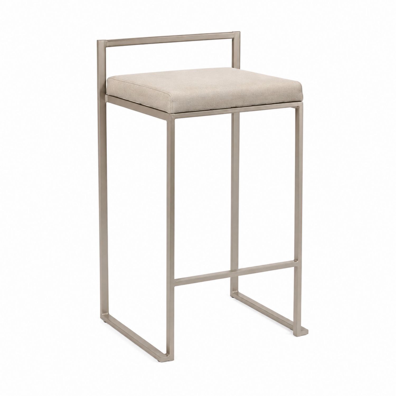 Sgabello da bar in metallo con seduta in tessuto poliestere-Plypractical
