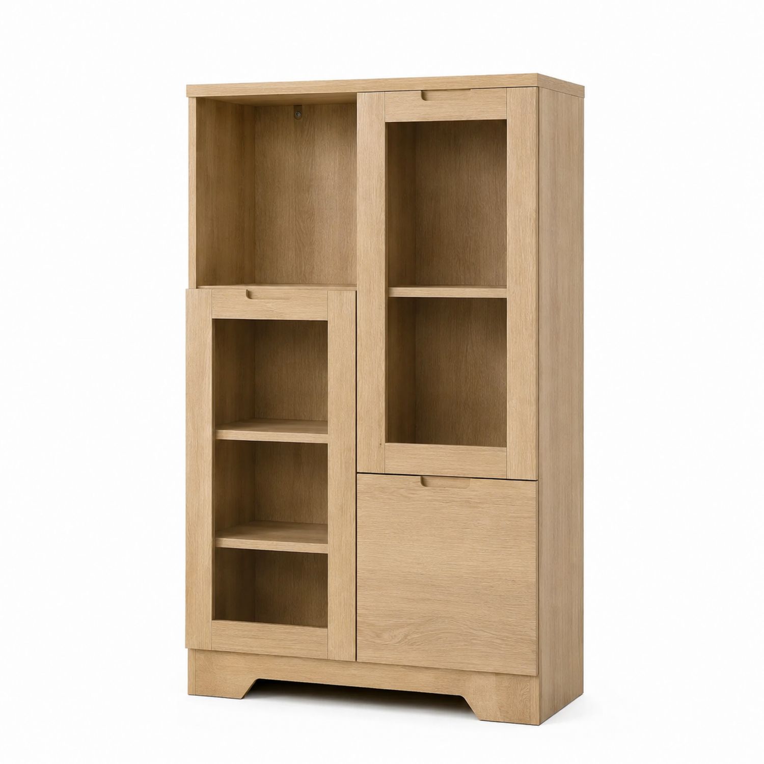 Credenza in Legno di Quercia con Ripiani e Ante-Plypractical