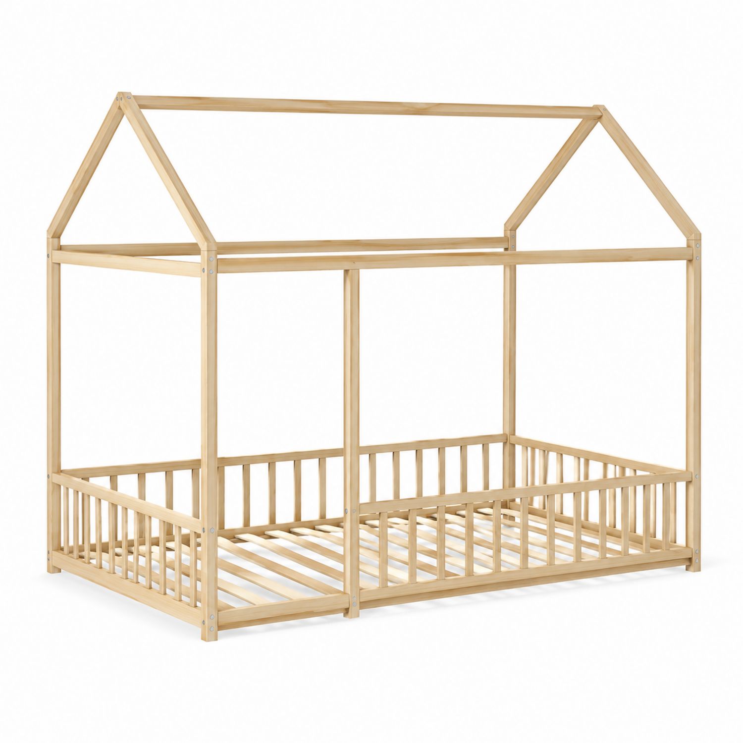 Letto a Casetta in Legno di Pino 80x160 cm-Plypractical