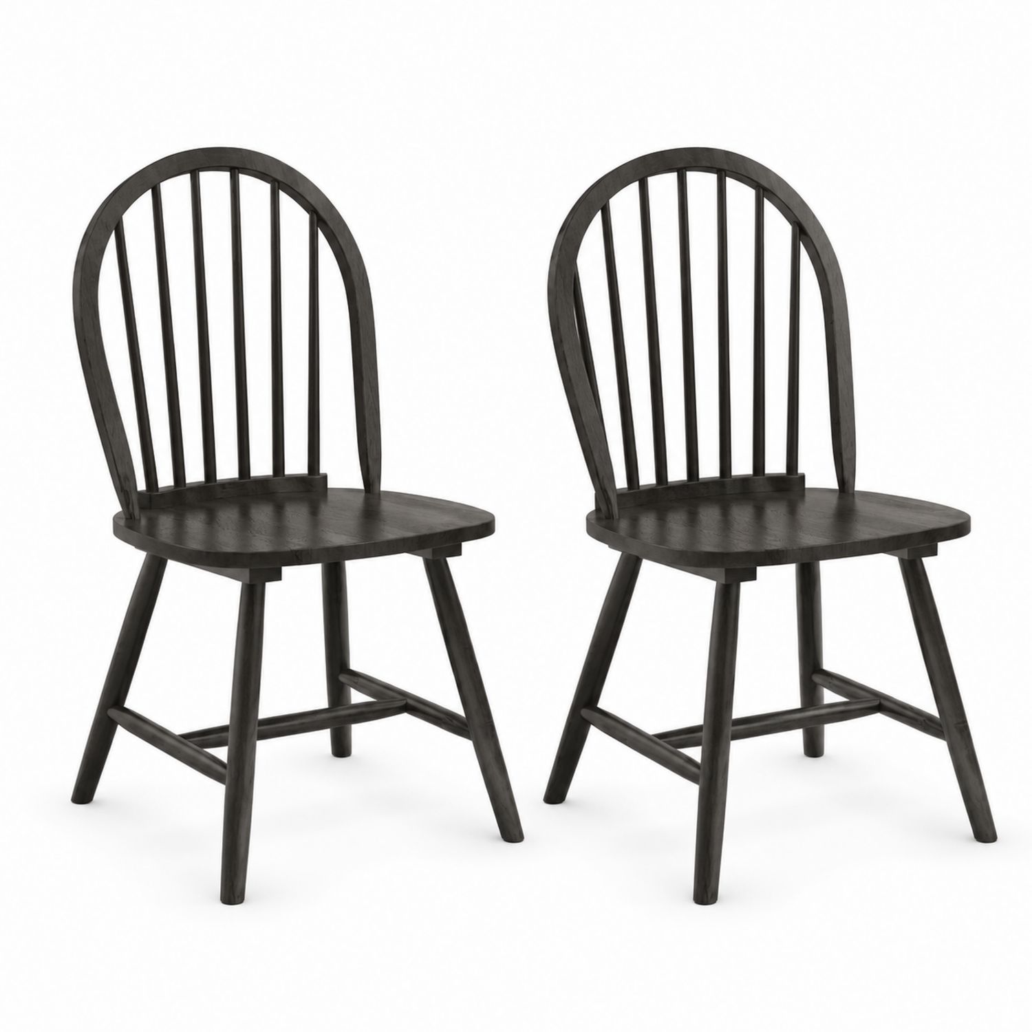 Set di 2 Sedie in Legno Nero-Plypractical