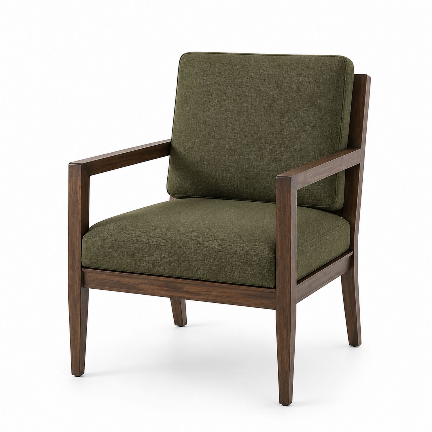 Sedia in Tessuto Verde Oliva e Legno-Plypractical