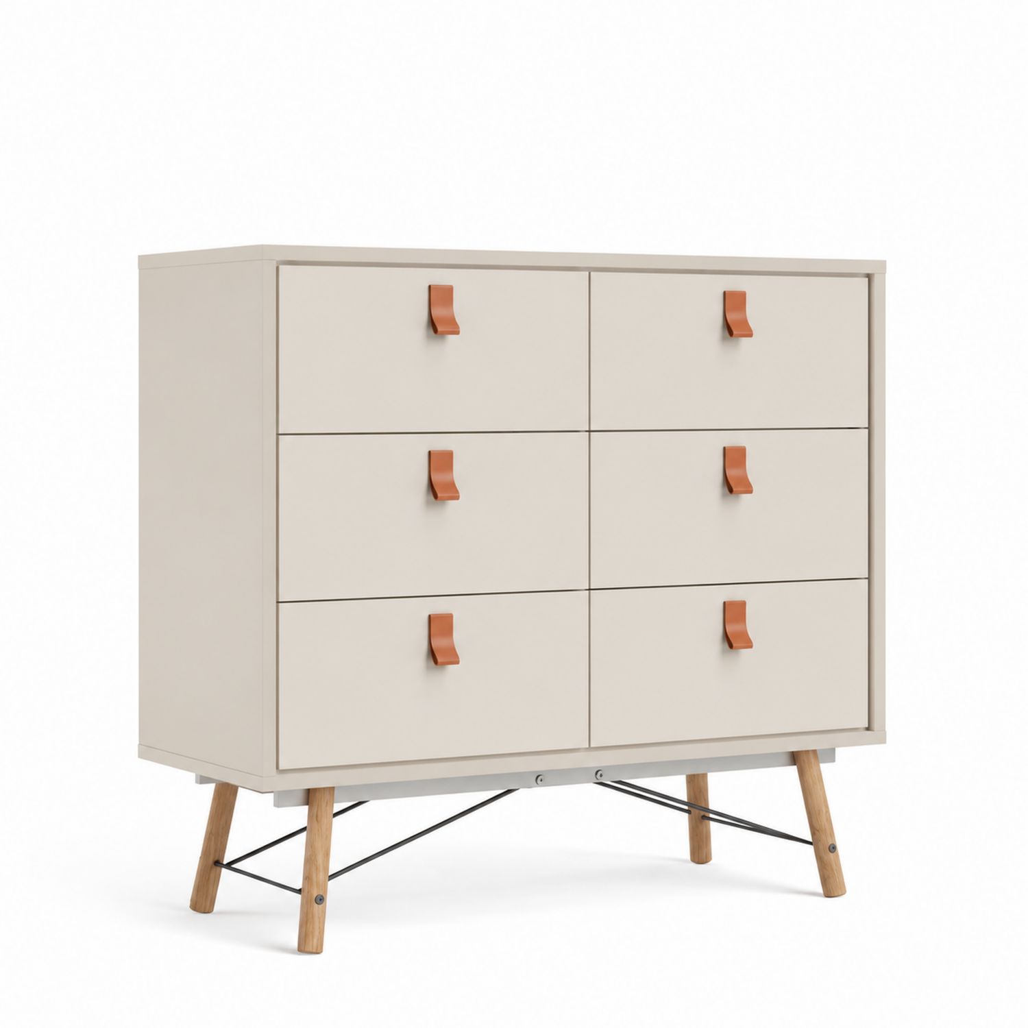 Cassettiera in Legno con Cassetti Beige-Plypractical