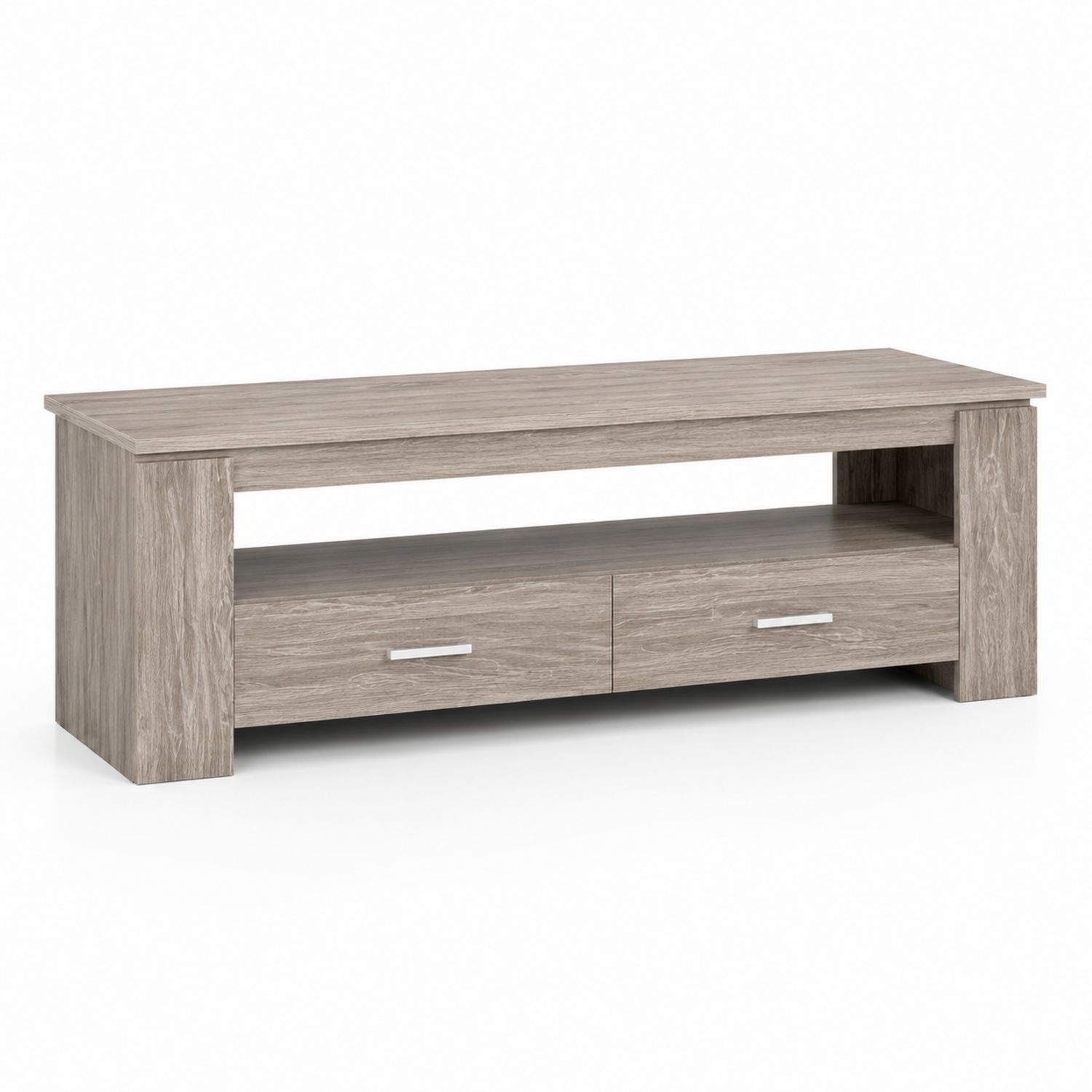 Mobile TV in Legno MDF con Finitura Effetto Quercia 120x40x40 cm-Plypractical