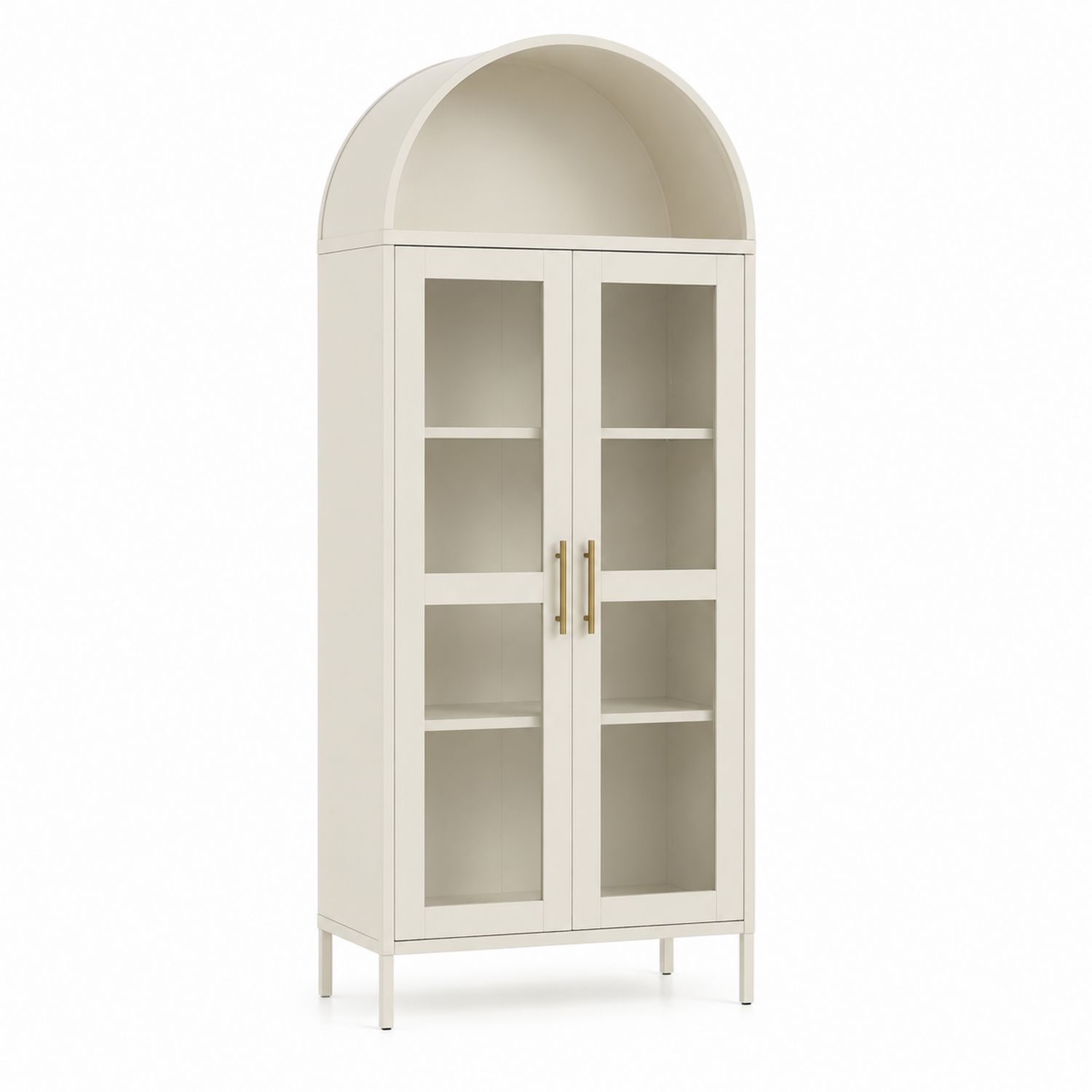 Vetrina in Legno con Ante in Vetro e Ripiani-Plypractical