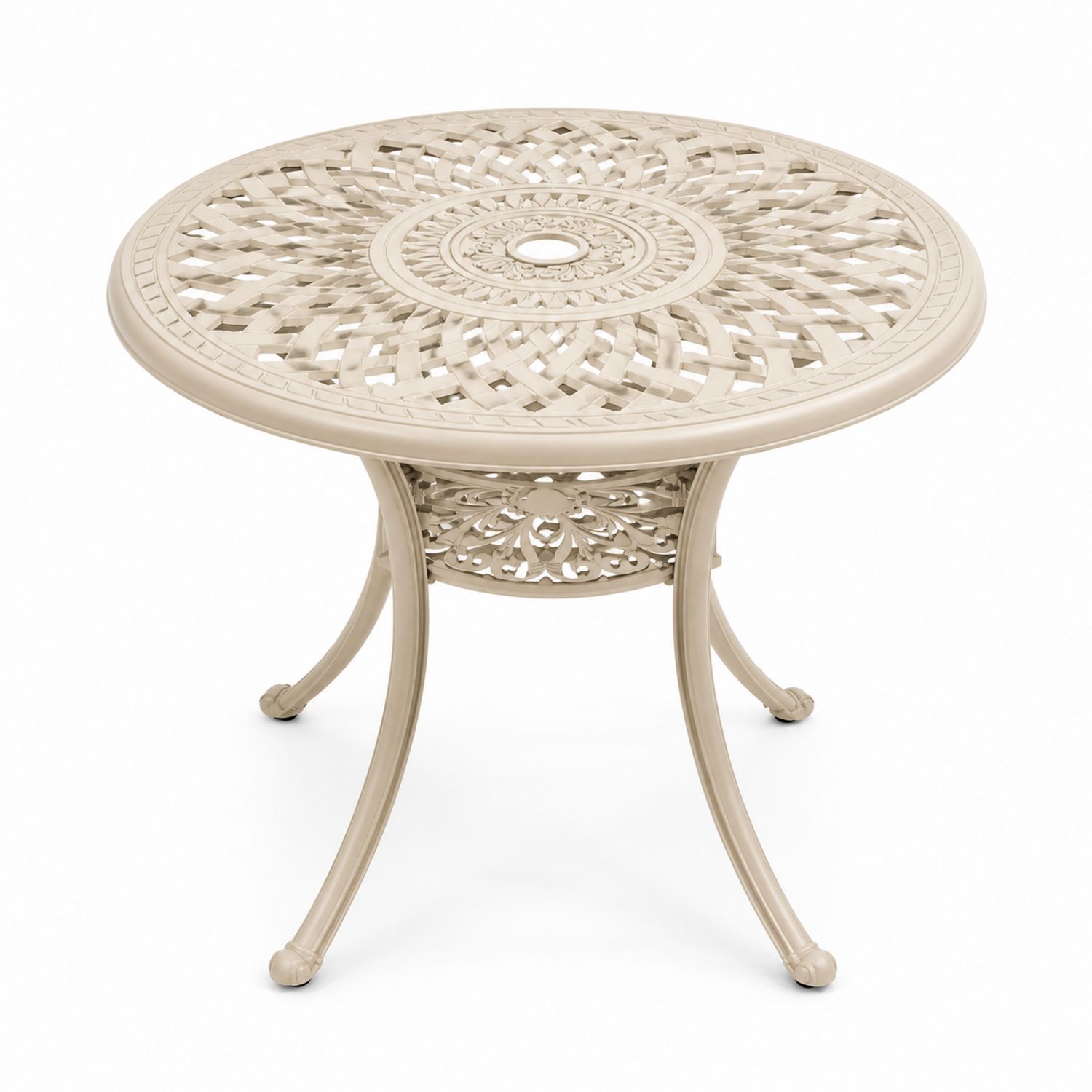 Tavolo rotondo da esterno in alluminio diametro 80 cm Beige-Plypractical