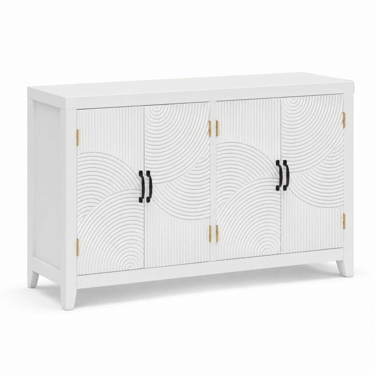 Credenza in Legno MDF con Maniglie in Metallo Bianco-Plypractical