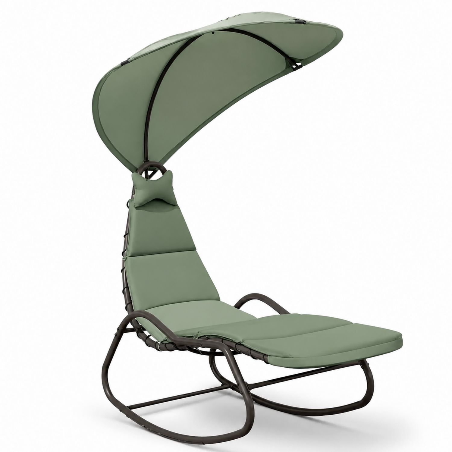 Sdraio da Giardino con Struttura in Acciaio e Tessuto Verde-Plypractical