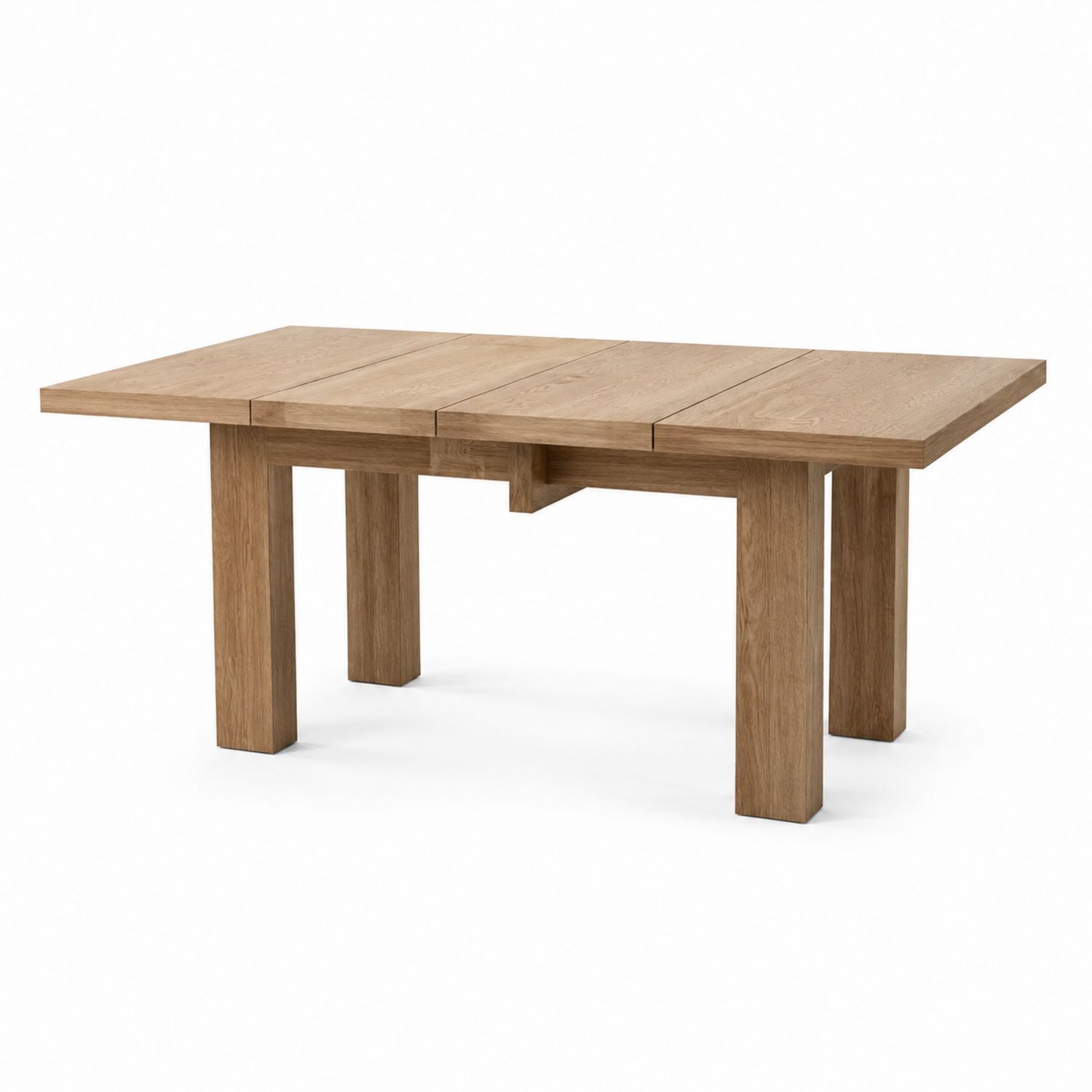 Tavolo da pranzo allungabile in legno massello rovere 180x90 cm-Plypractical