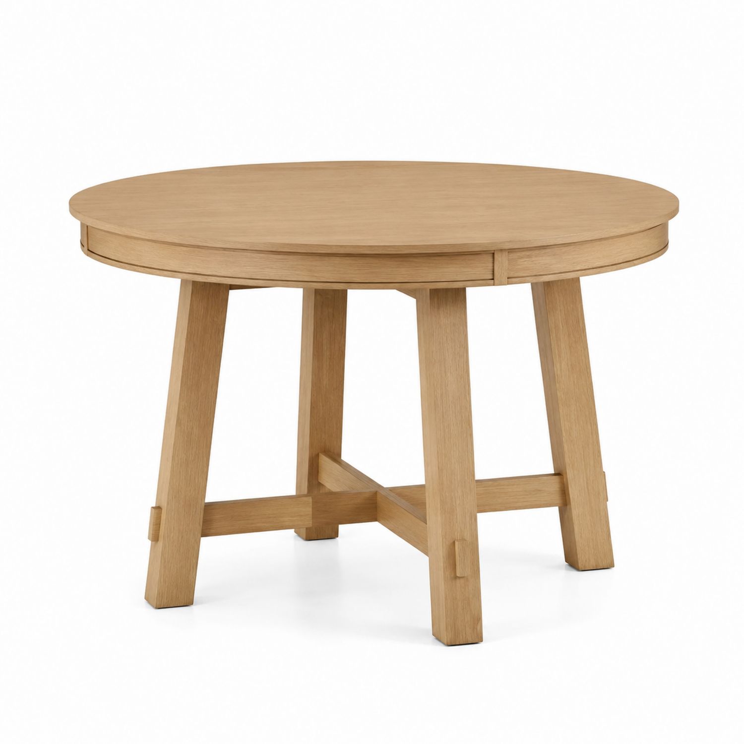 Tavolo da pranzo rotondo in legno di rovere diametro 120 cm-Plypractical