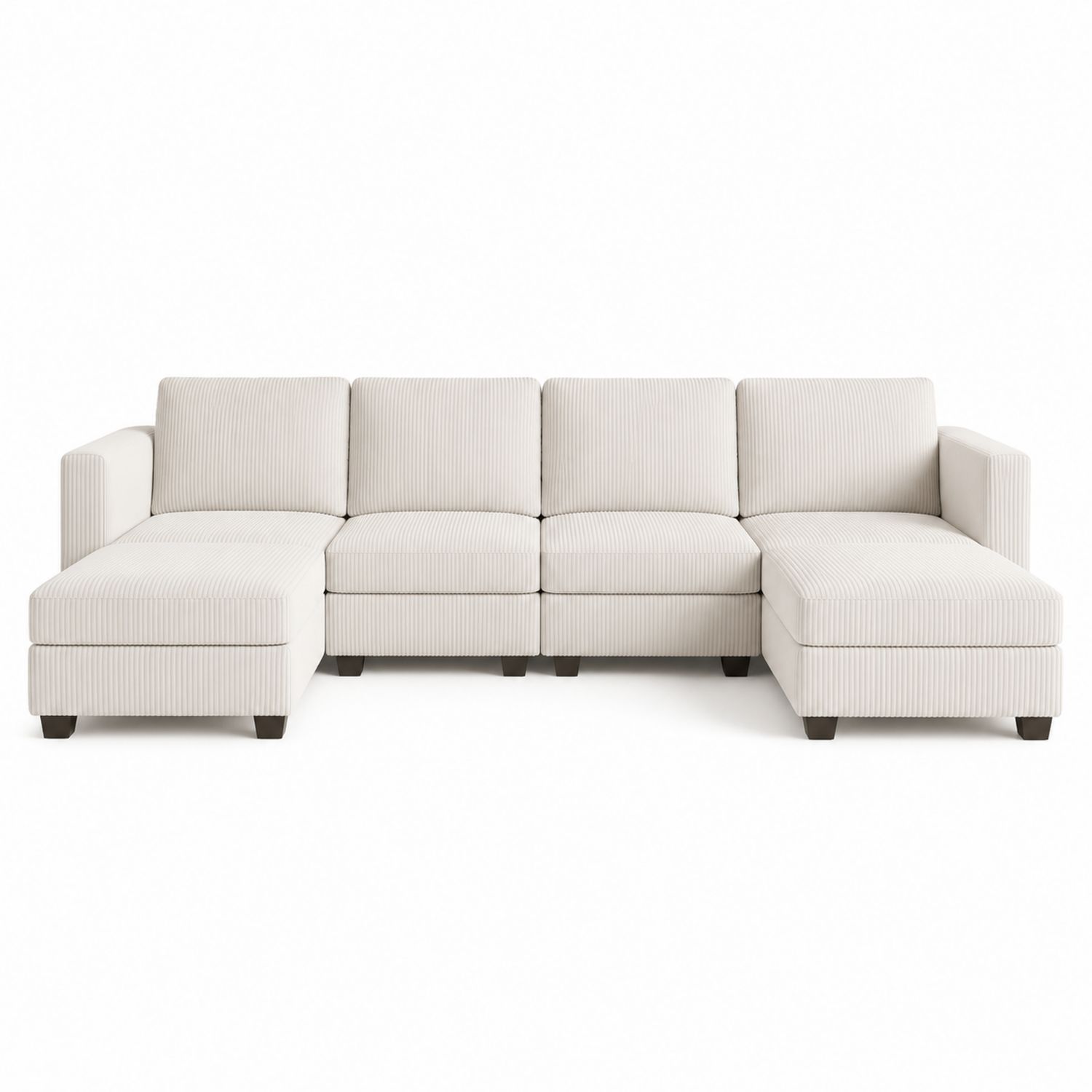 Divano angolare modulare in tessuto con chaise longue-Plypractical