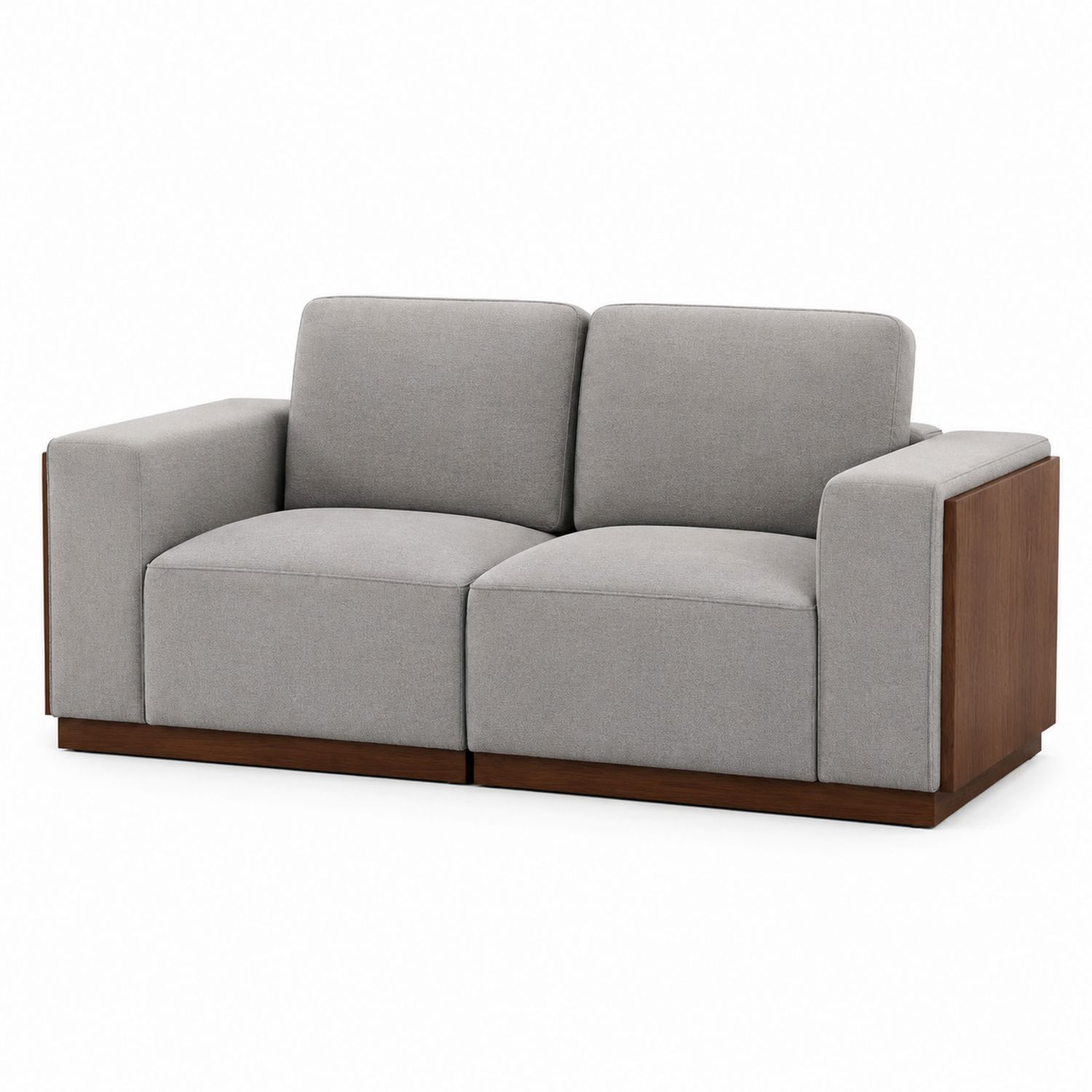 Divano a 2 Posti in Tessuto con Struttura in Legno-Plypractical