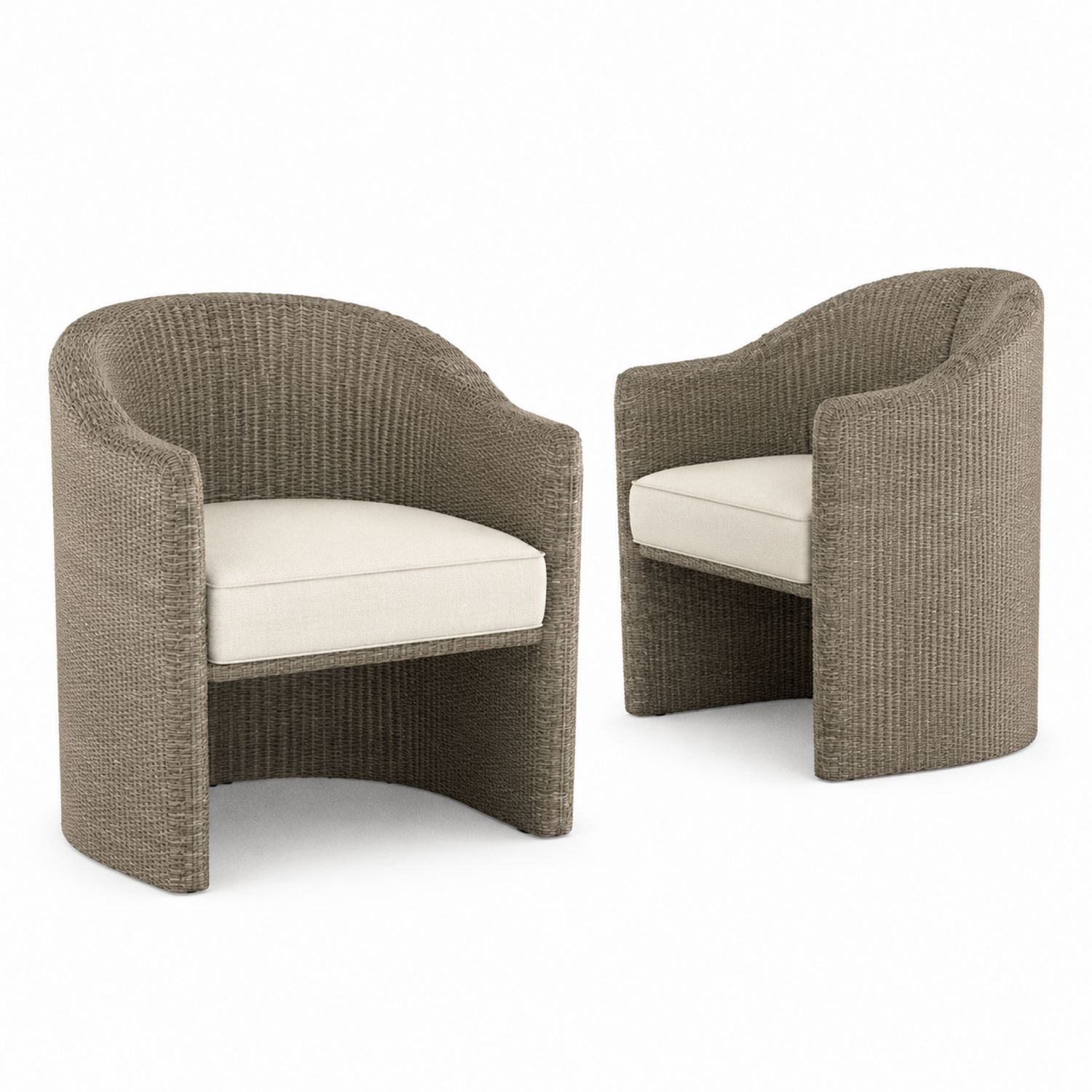 Set di 2 Poltrone da Esterno in Rattan Sintetico con Cuscini in Poliestere-Plypractical