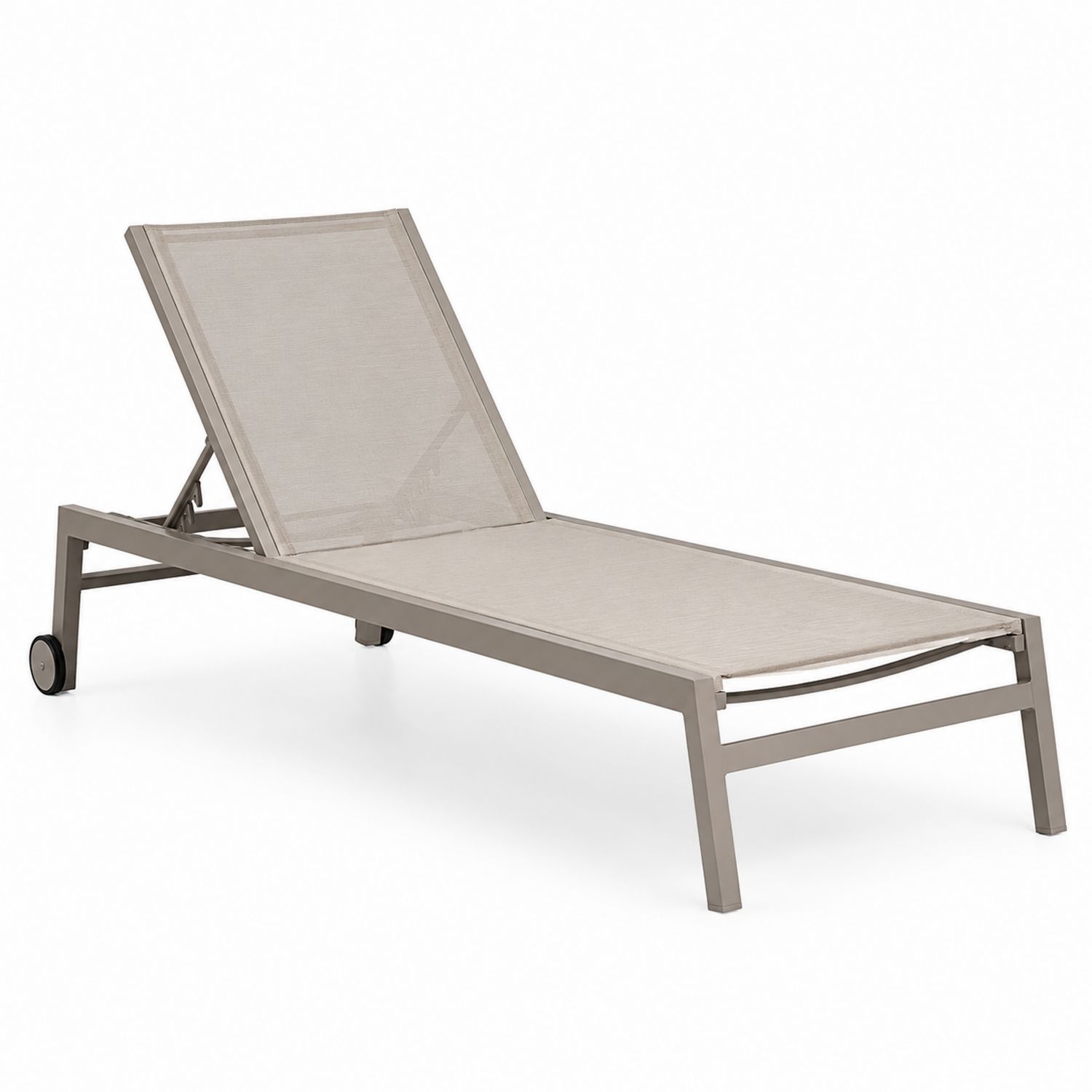 Sdraio da Esterno in Alluminio e Tessuto Textilene Beige 200x65x35 cm-Plypractical