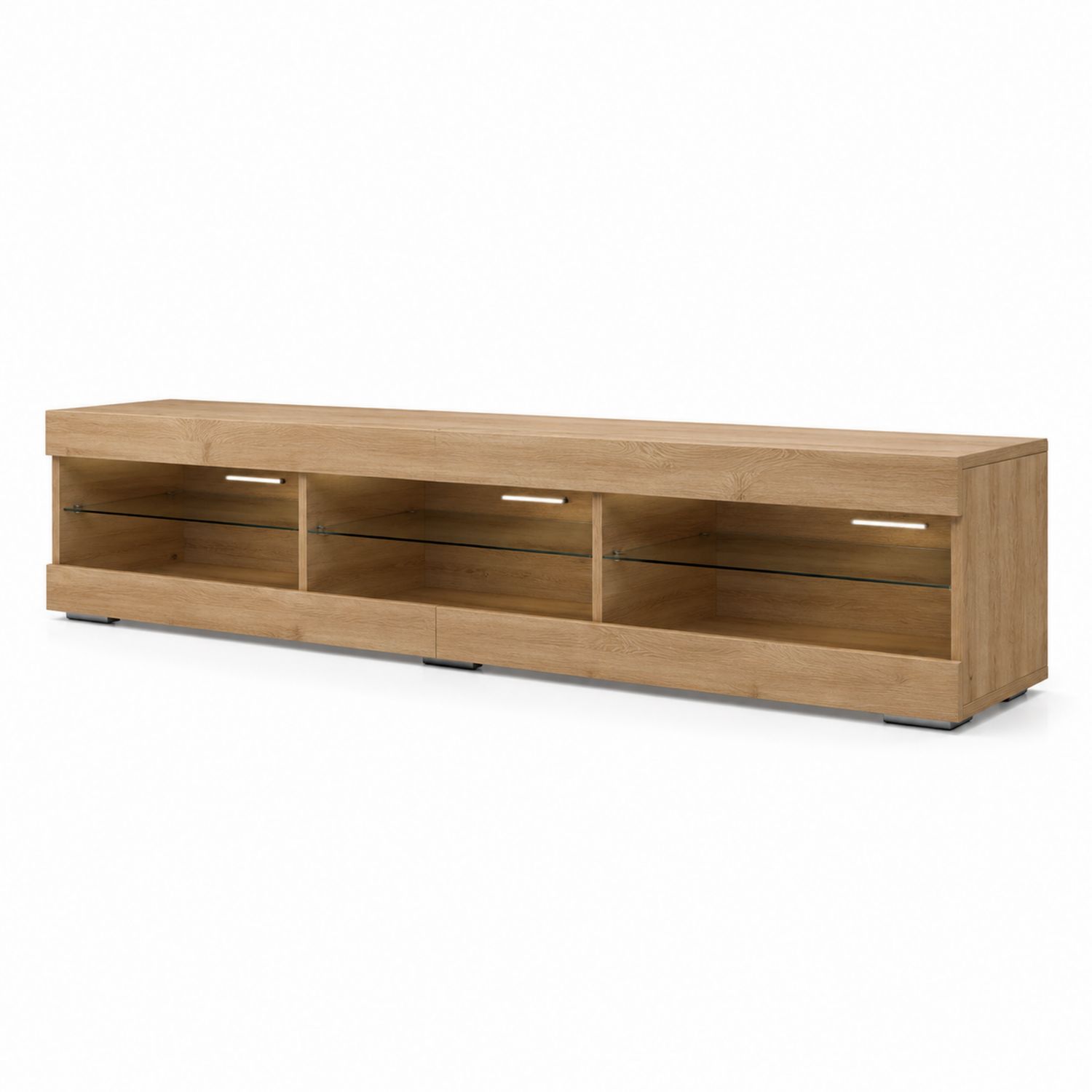 Mobile TV in legno laminato con ripiani in vetro-Plypractical