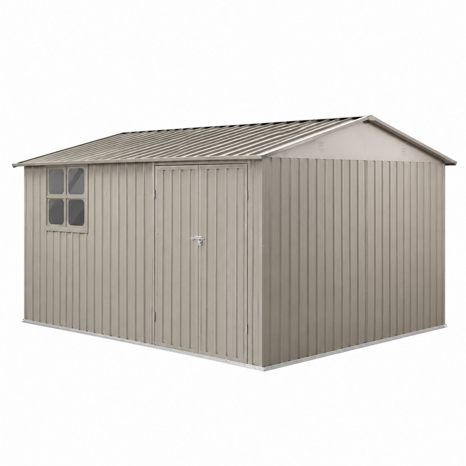 Capanno in metallo con finestra 340x260x210 cm Beige-Plypractical