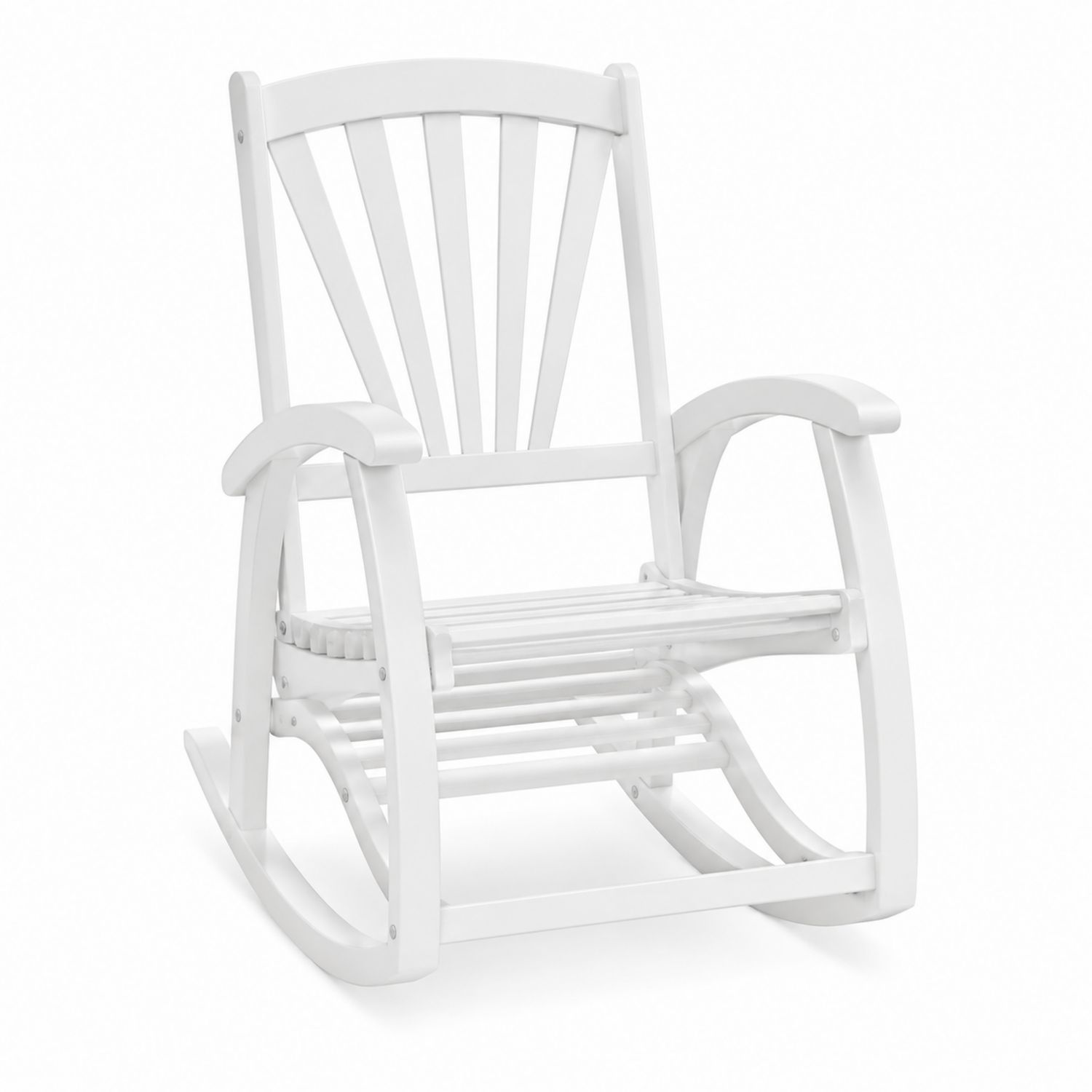 Sedia a dondolo in legno bianco-Plypractical