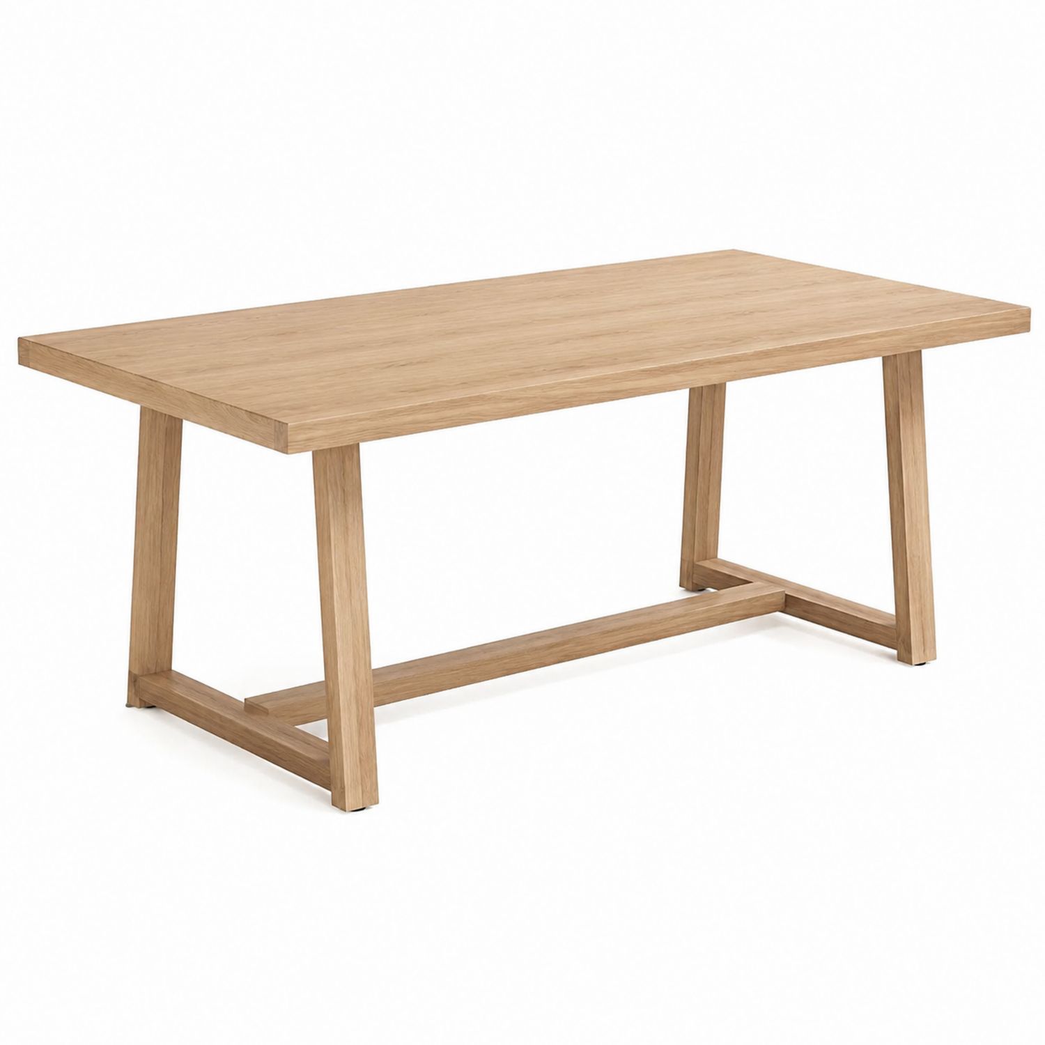 Tavolo da Pranzo in Legno Massello Rovere Chiaro 180x90x75 cm-Plypractical