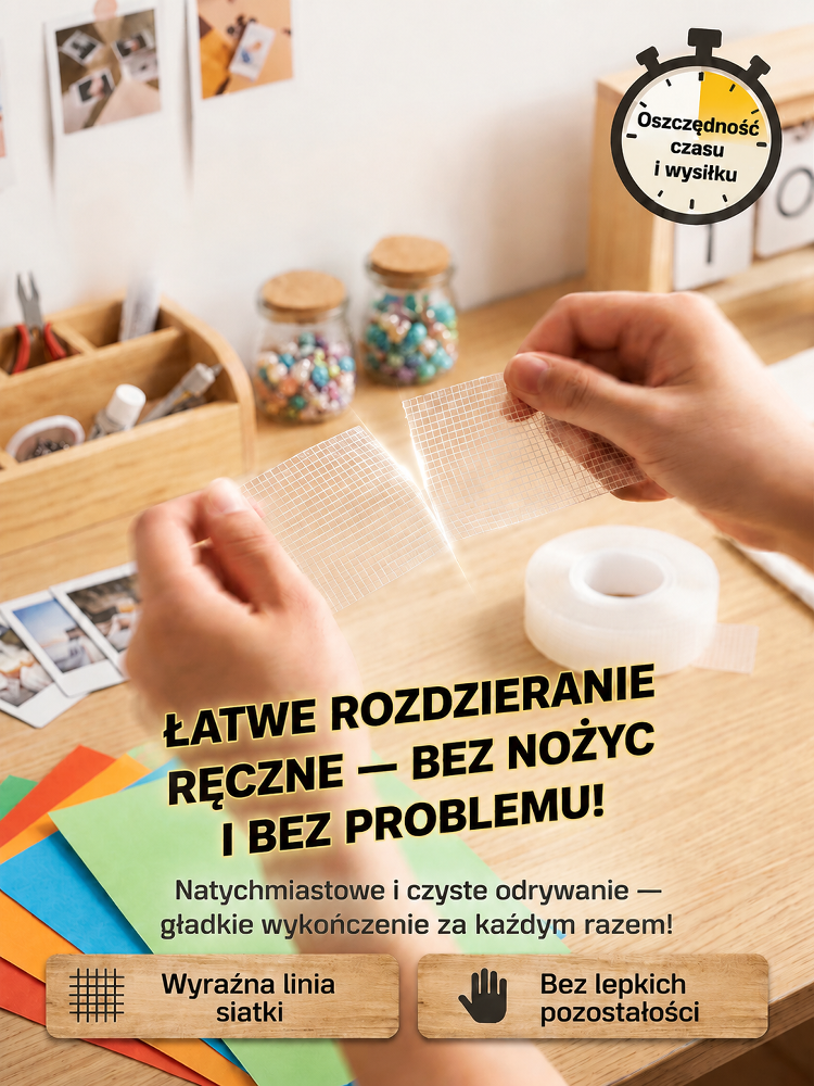 🚀 -80% WYPRZEDAŻ! Wzmocniona Taśma Nano Grid | Bez Wiercenia + Wielokrotnego Użytku