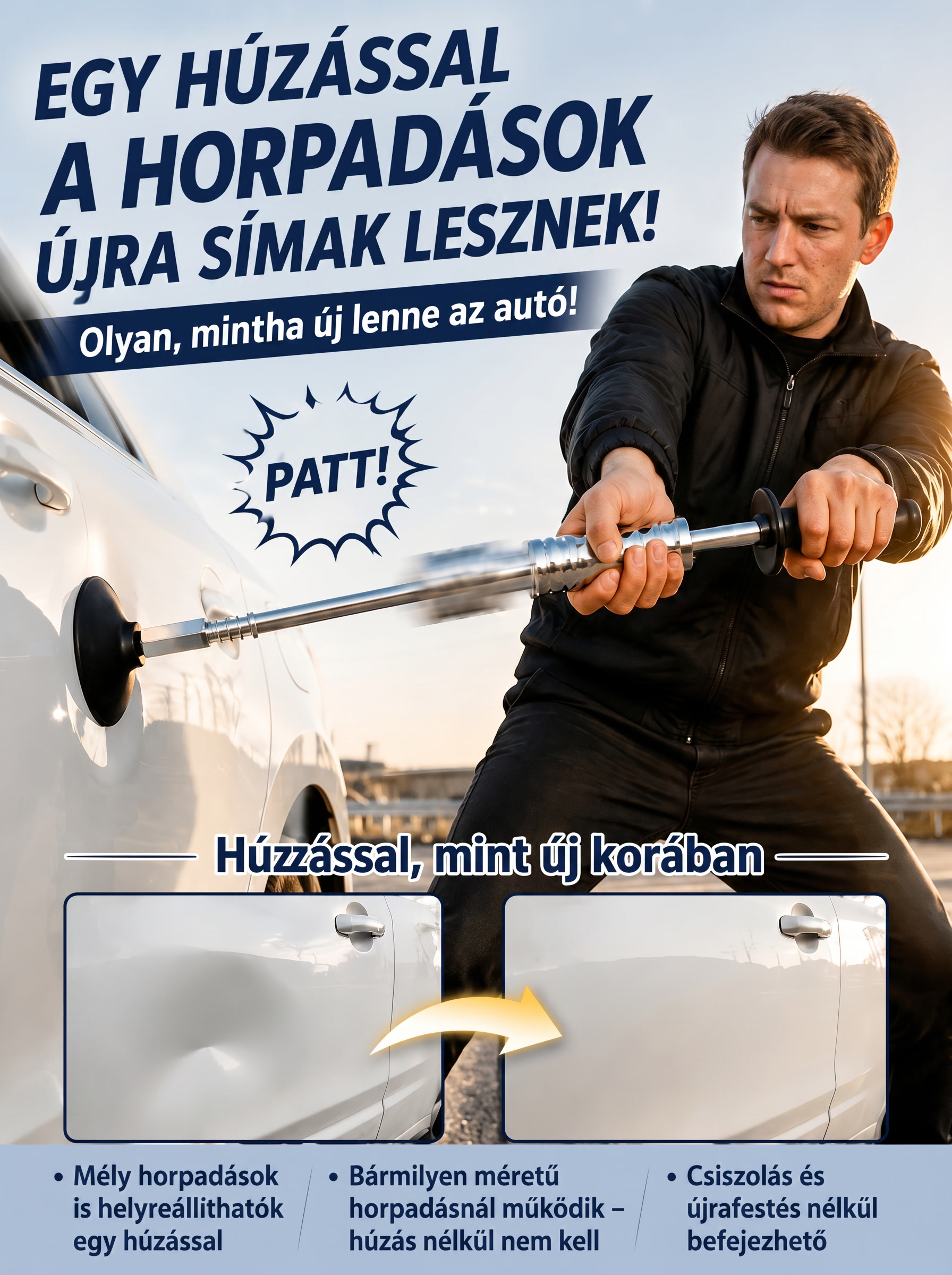 [-80% Akció]3 Másodperces Vákuumos Horpadásjavító | 100% Fényezésvédelem & Nincs Szervizdíj 