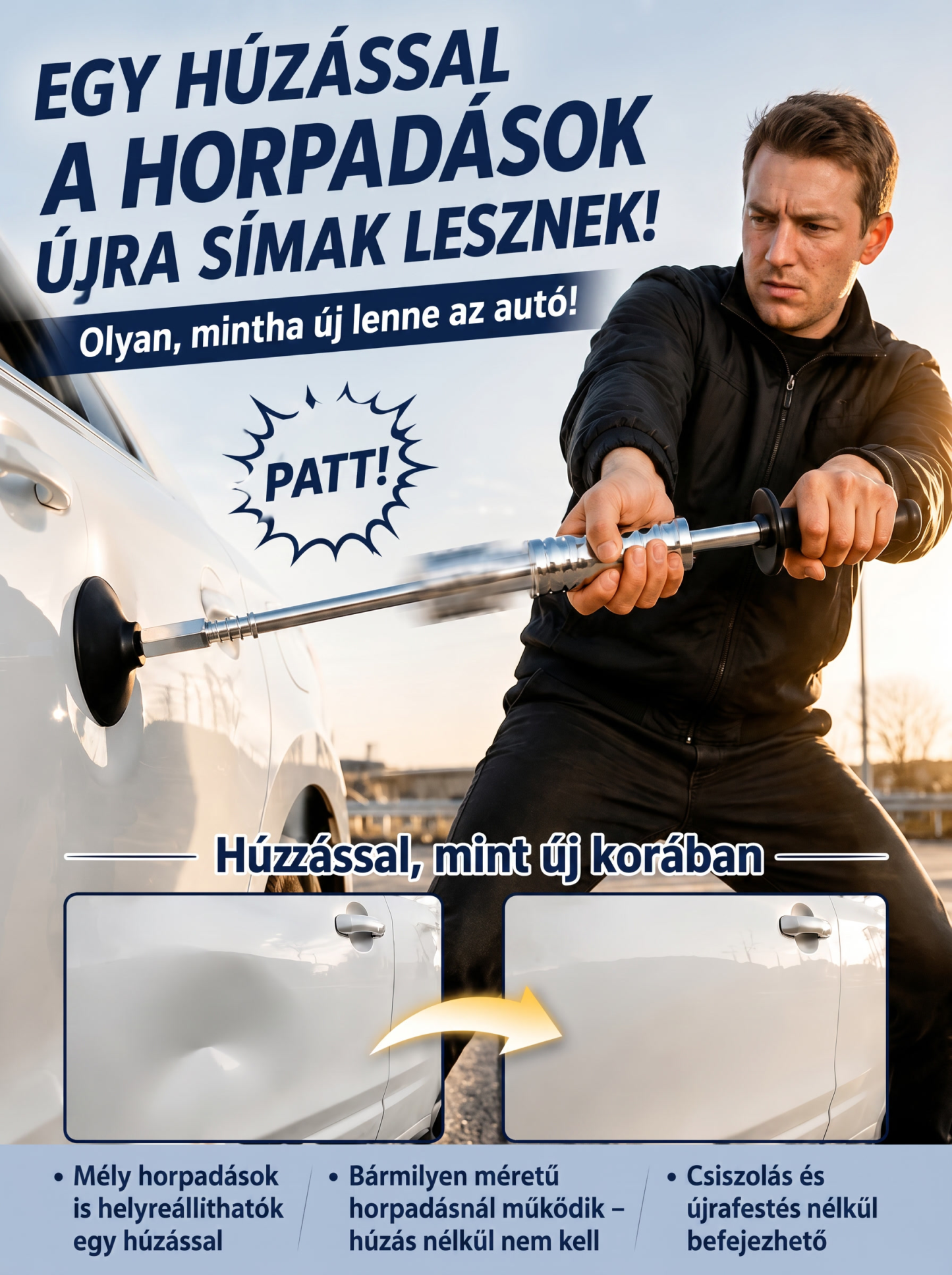 [-80% Akció]3 Másodperces Vákuumos Horpadásjavító | 100% Fényezésvédelem & Nincs Szervizdíj 