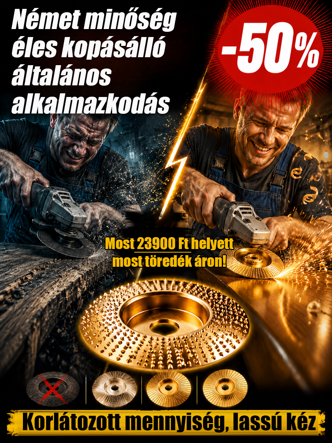 🔥[50% Akció] Kopásálló Német Flex Tárcsa - Gyors Vésés és Csiszolás🛠️