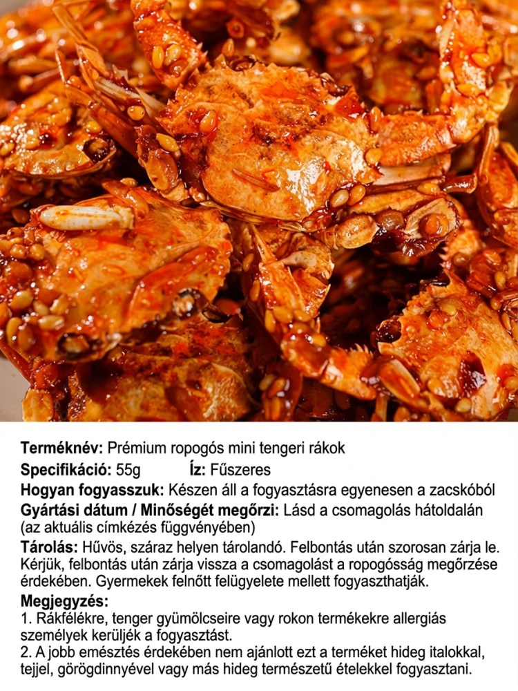 Fűszeres Tengeri Rák Jelek – Magas Fehérje Tartalomú, Alacsony Natrium Tartalomú