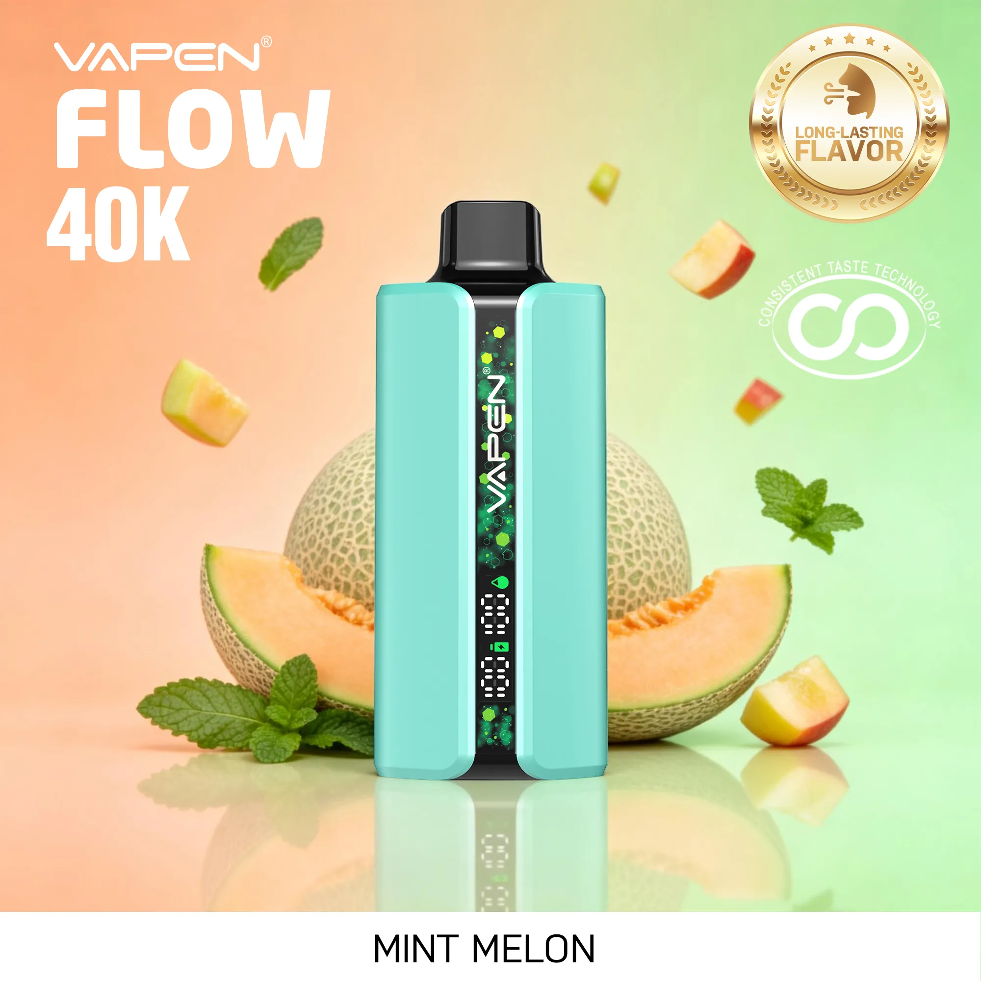 VAPEN FLOW 40000 Puffs - Melon miętowy