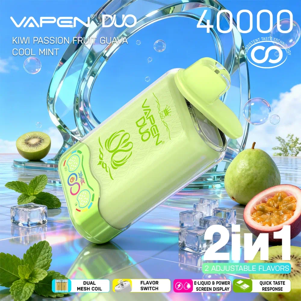 VAPEN DUO 40000 Puffs - Kiwi Marakuja Guawa & Chłodna Mięta