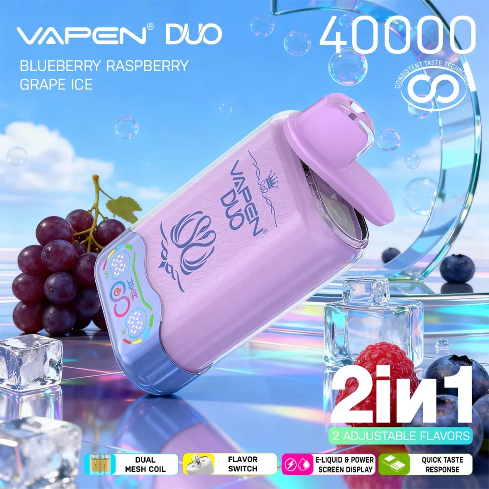 VAPEN DUO 40000 Puffs - Jagoda Malina & Winogronowy Lód