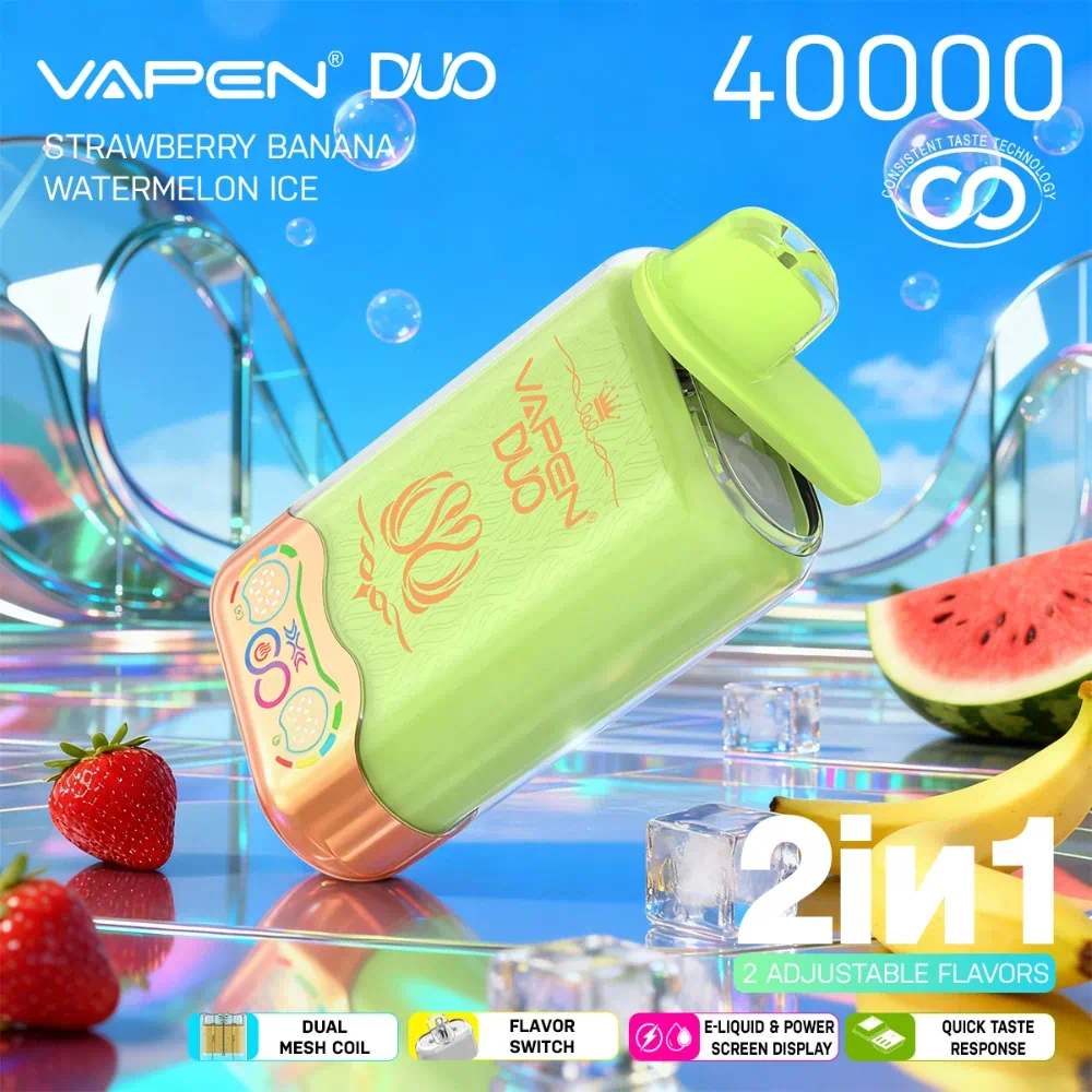 VAPEN DUO 40000 Puffs - Truskawka Banan & Arbuzowy Lód