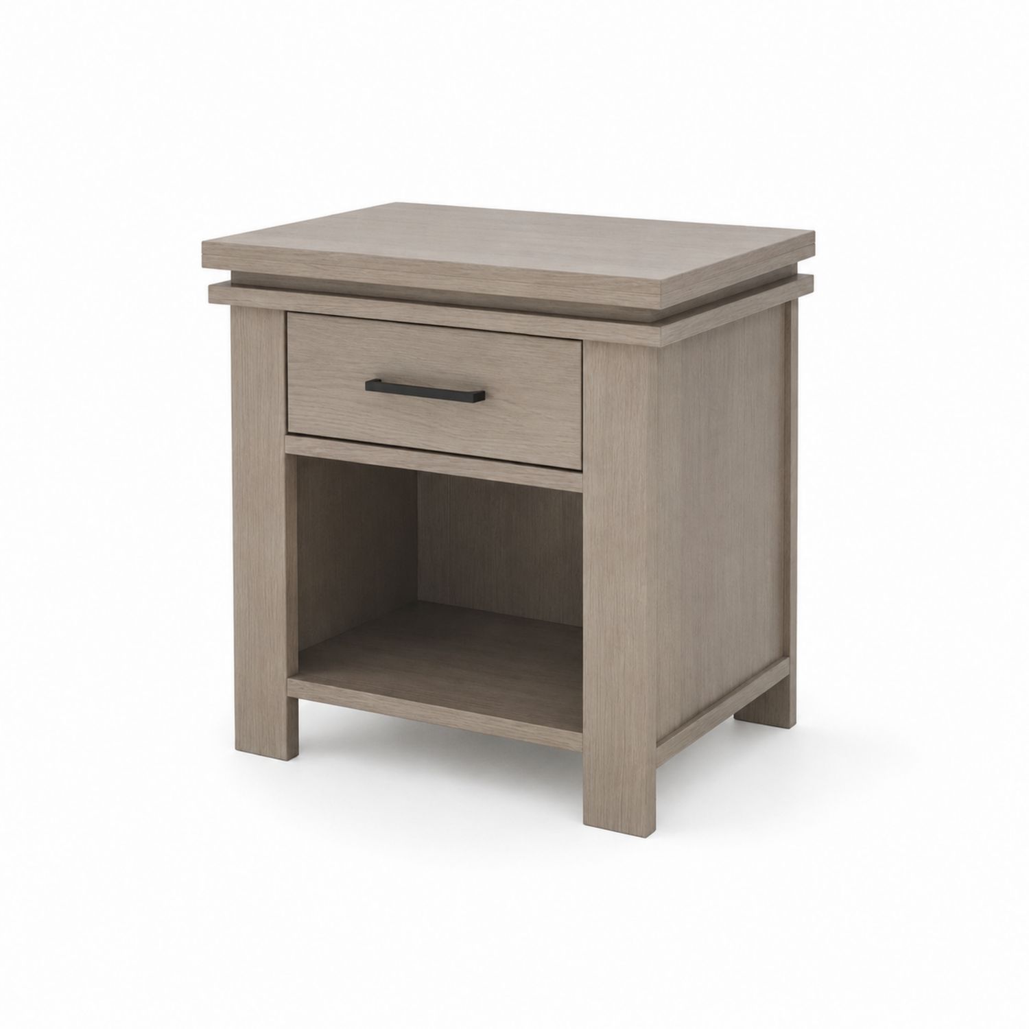 Mesa de noche de madera con un cajón y un estante 55x40x60 cm