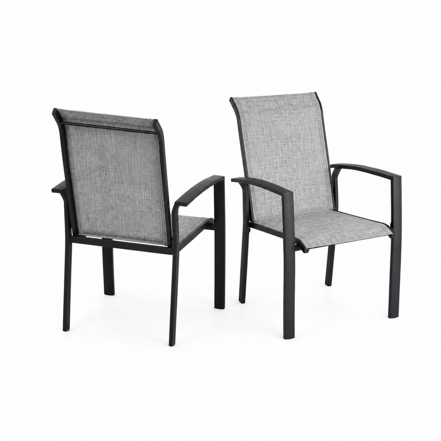 Set de 2 sillas de aluminio y textilene para exterior