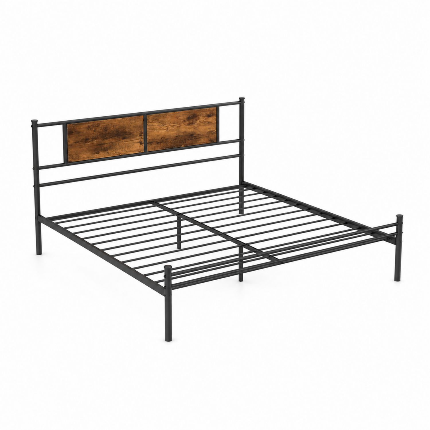 Cama de metal con cabecero de madera MDF 200x160 cm