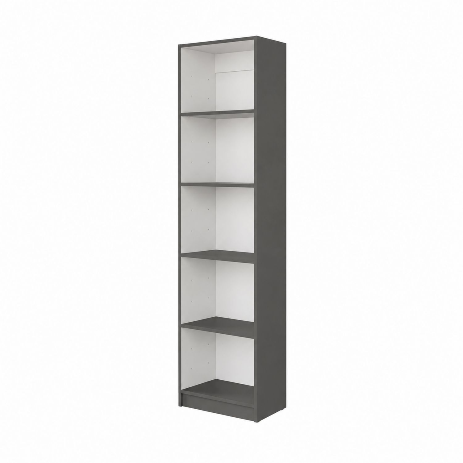 Estantería alta de MDF Gris y Blanco 180cm x 40cm x 30cm