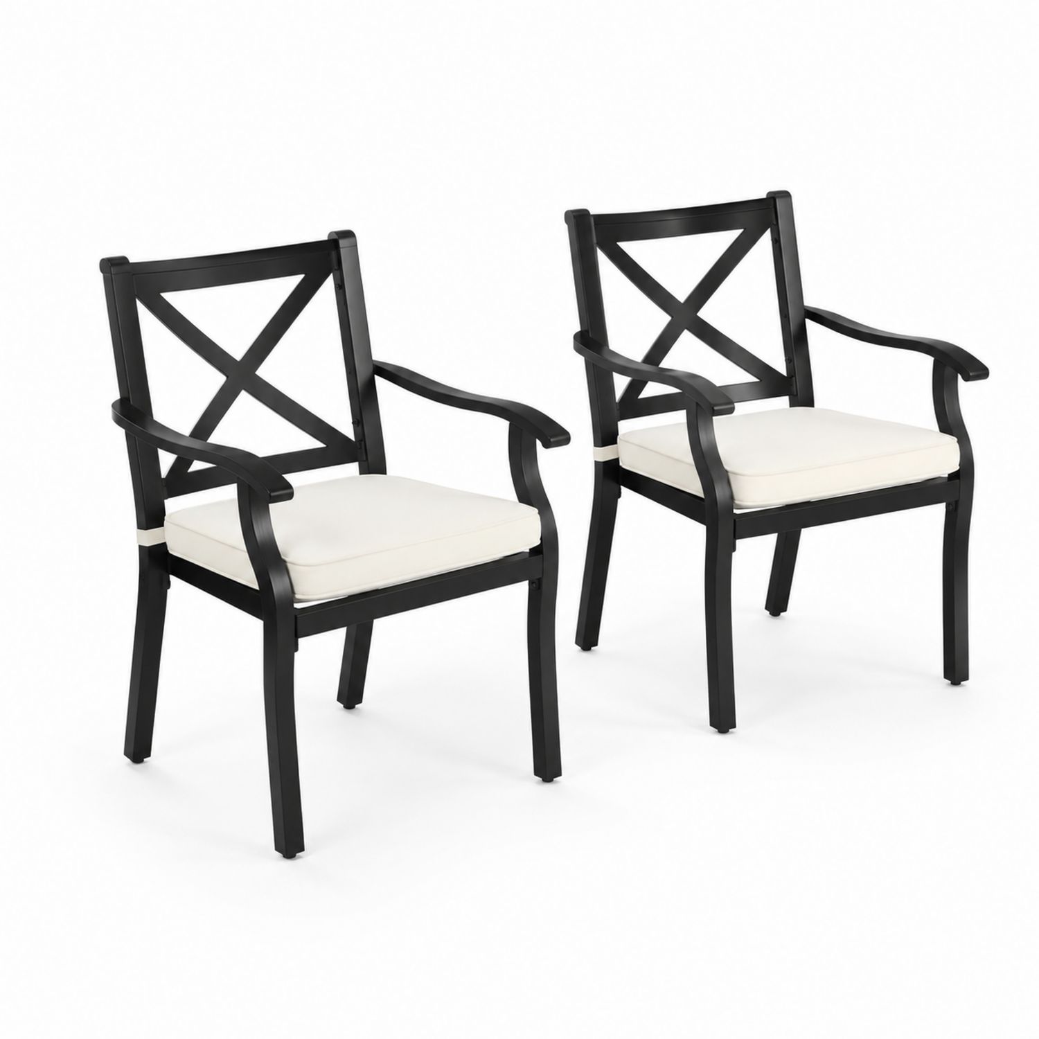 Juego de 2 sillas de aluminio con cojines desmontables