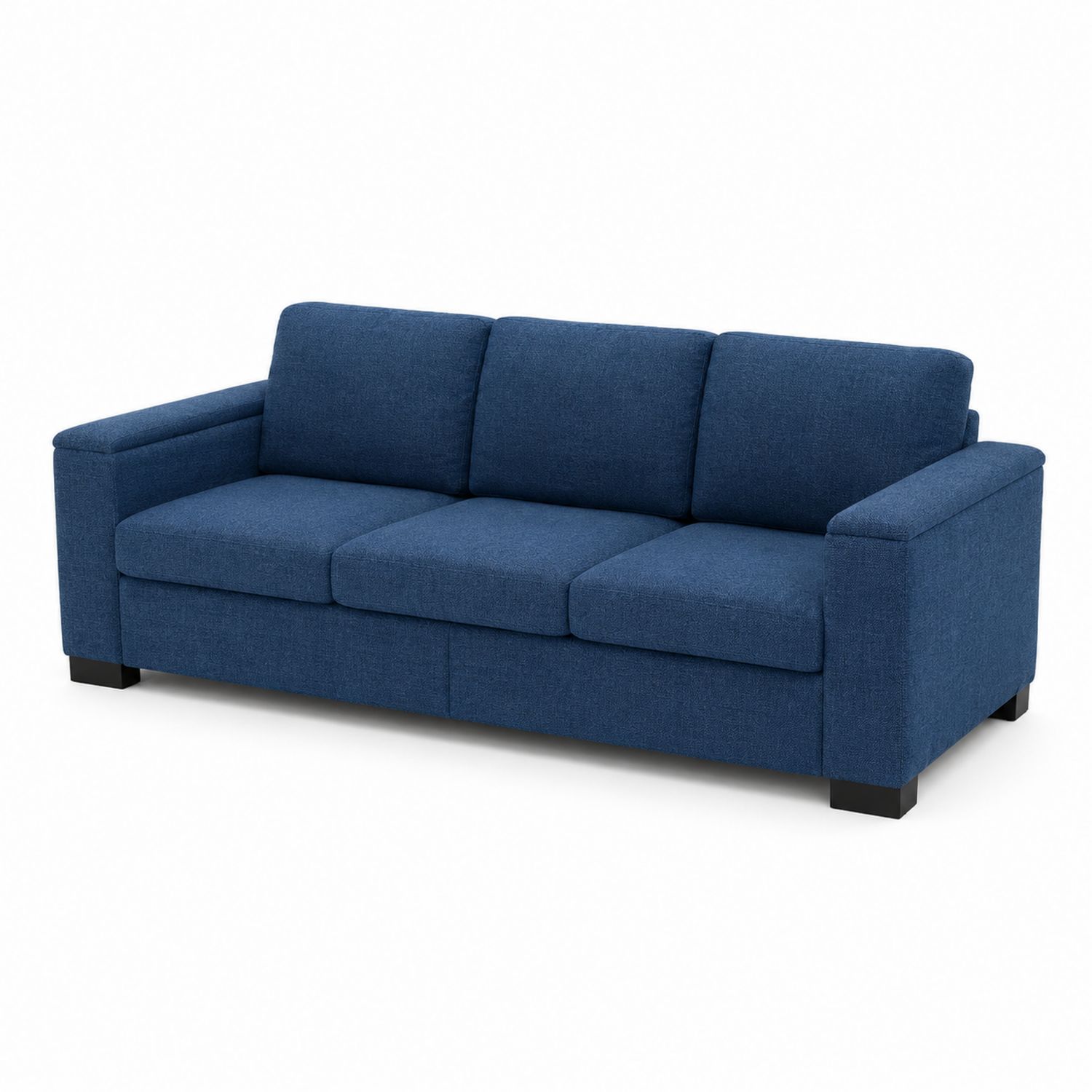 Sofá de Tres Plazas de Poliéster Azul 200x90x80 cm